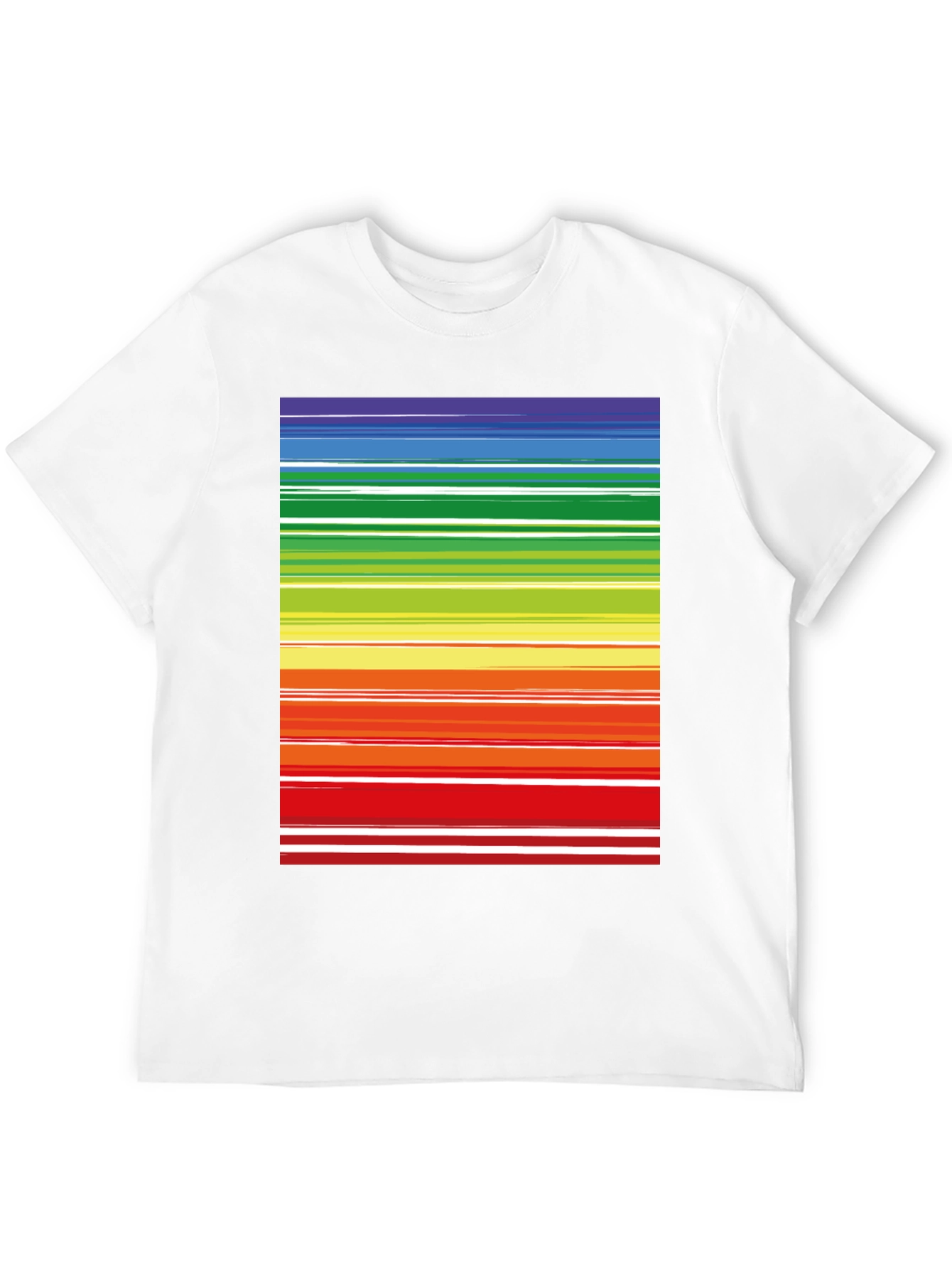 Rainbow Stripes Black Tee - Bold & Bright Style