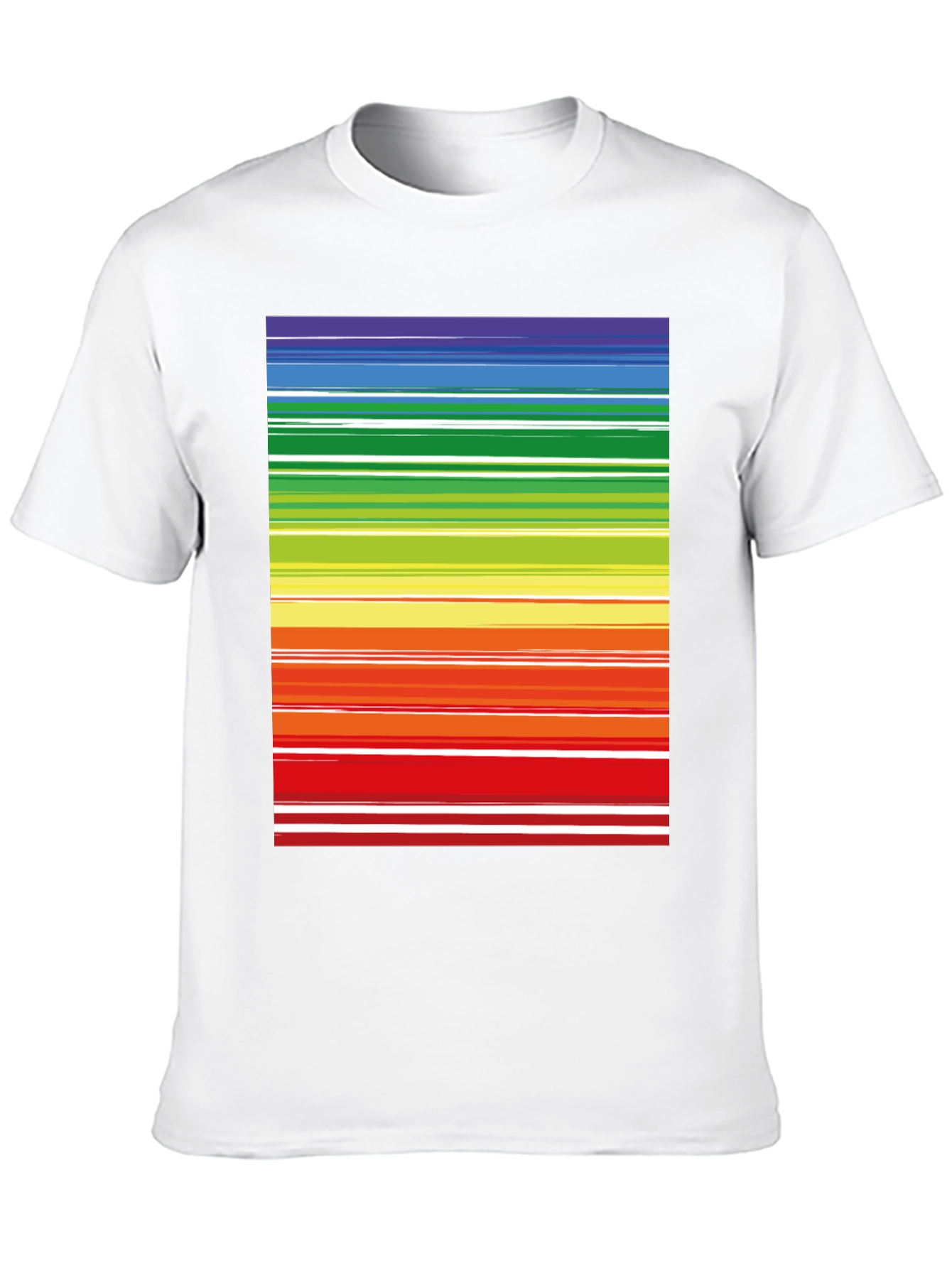 Rainbow Stripes Black Tee - Bold & Bright Style