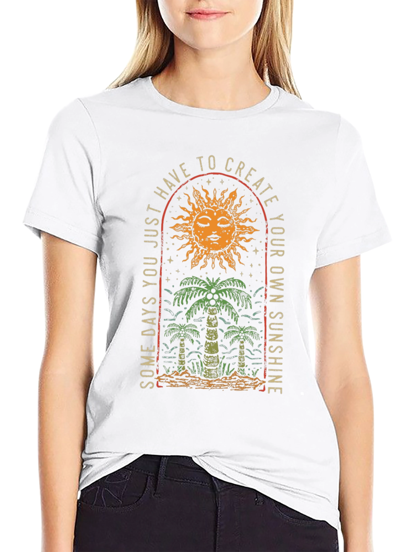 Sun & Palm Graphic Tee: Create Your Sunshine