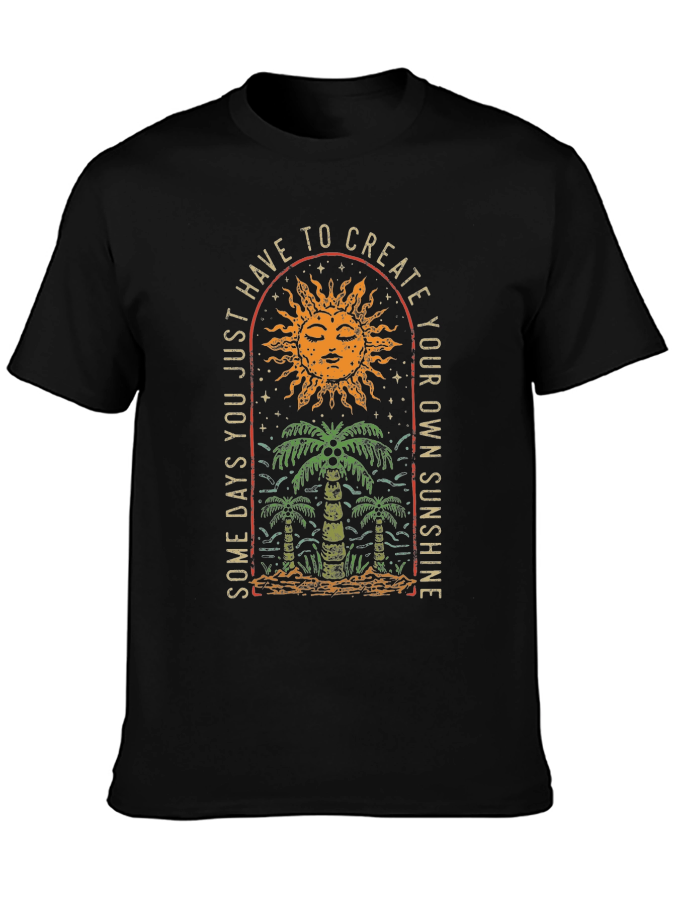 Sun & Palm Graphic Tee: Create Your Sunshine
