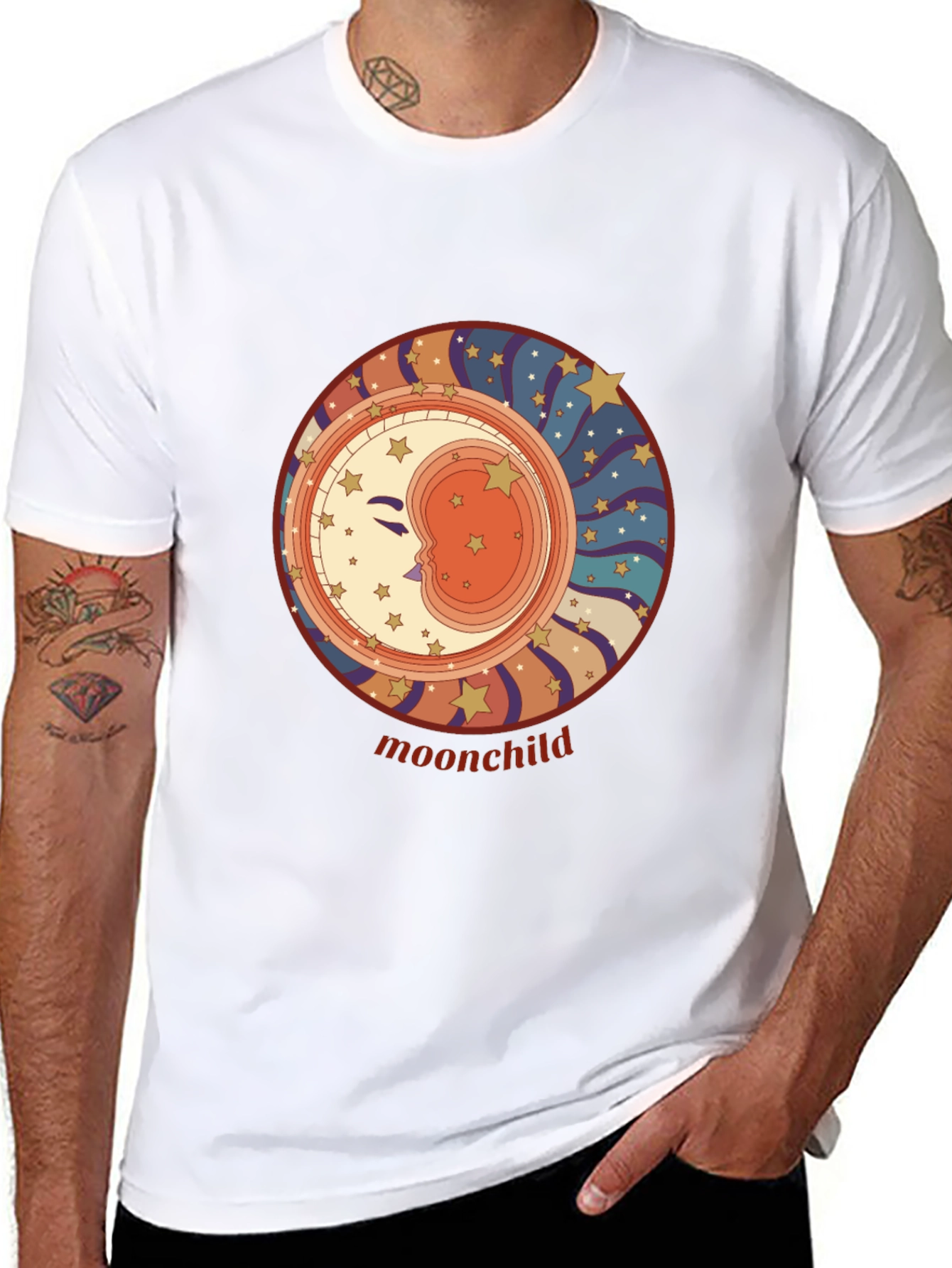 Moonchild Graphic Tee - Retro Celestial Style