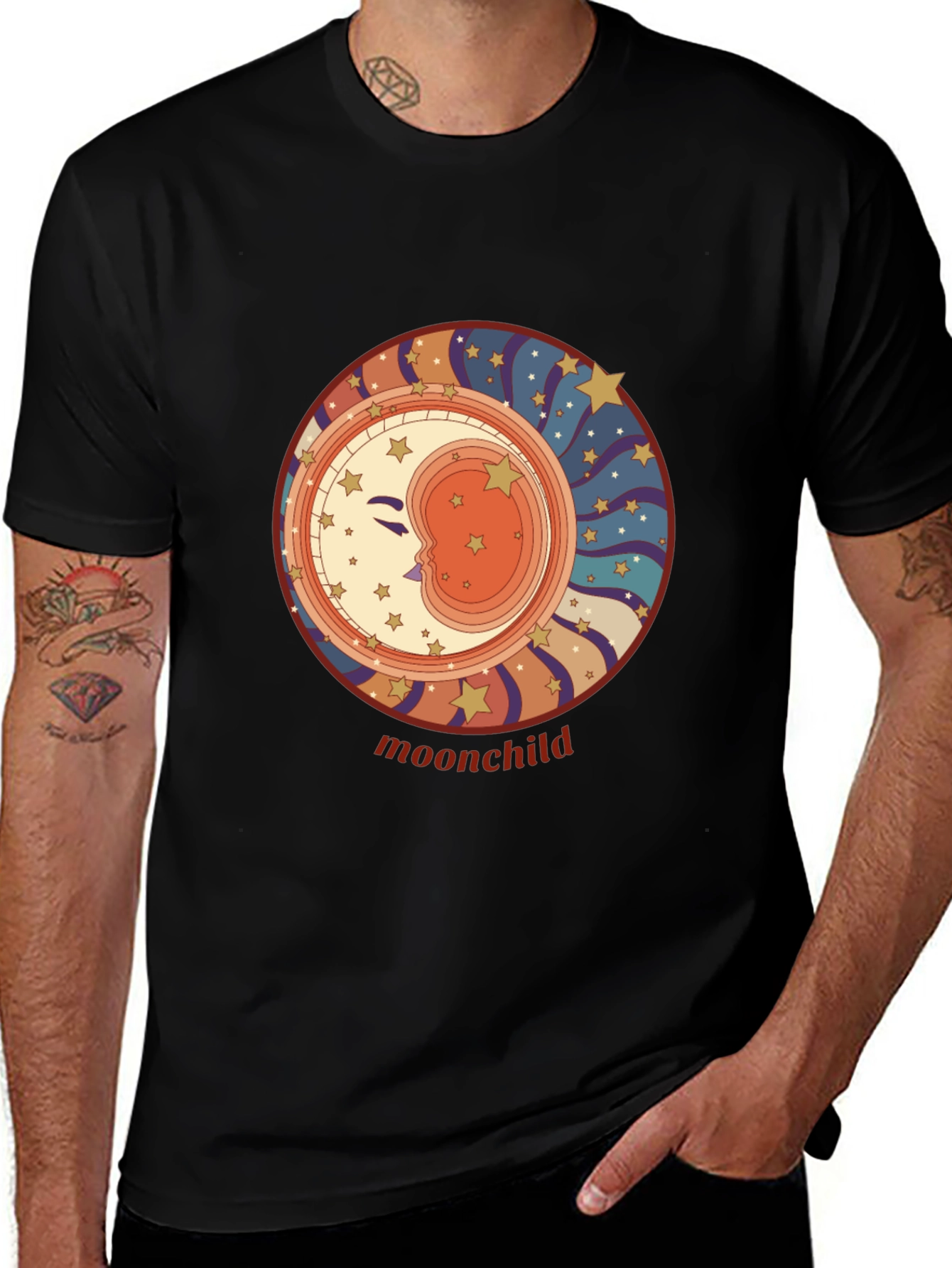 Moonchild Graphic Tee - Retro Celestial Style