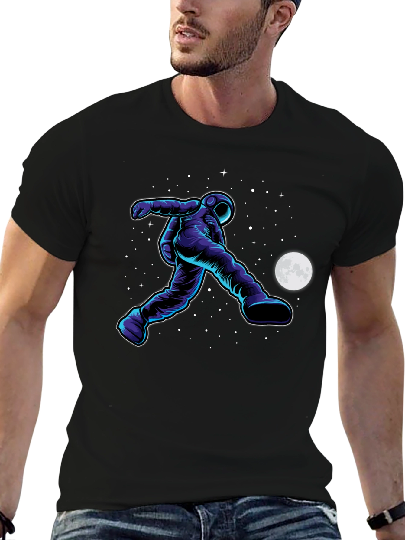 Astronaut Kicking Moon Graphic Tee