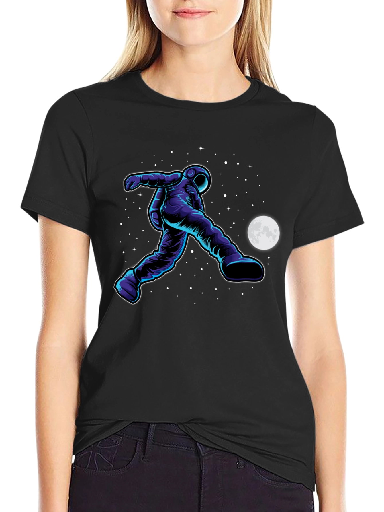 Astronaut Kicking Moon Graphic Tee