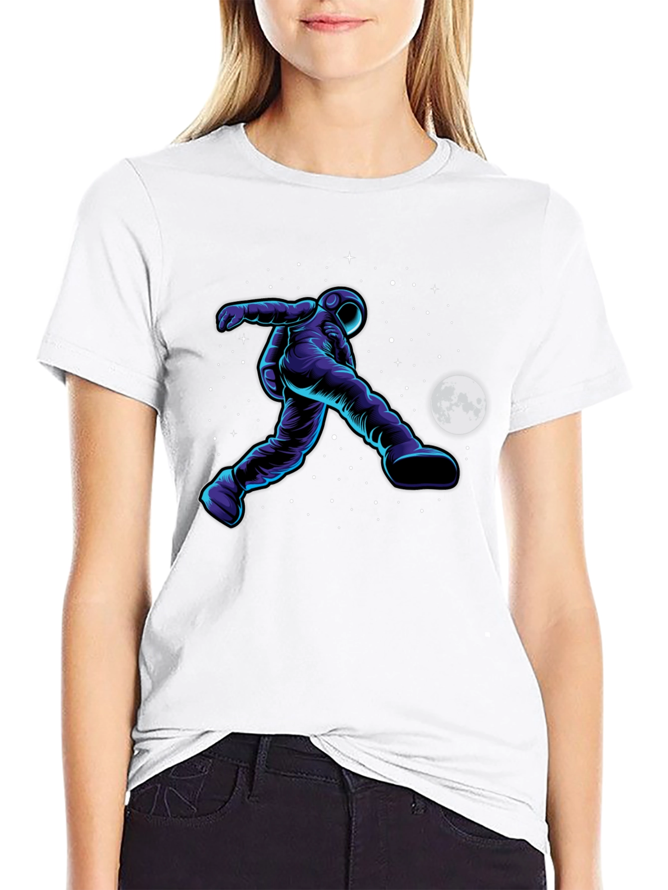 Astronaut Kicking Moon Graphic Tee