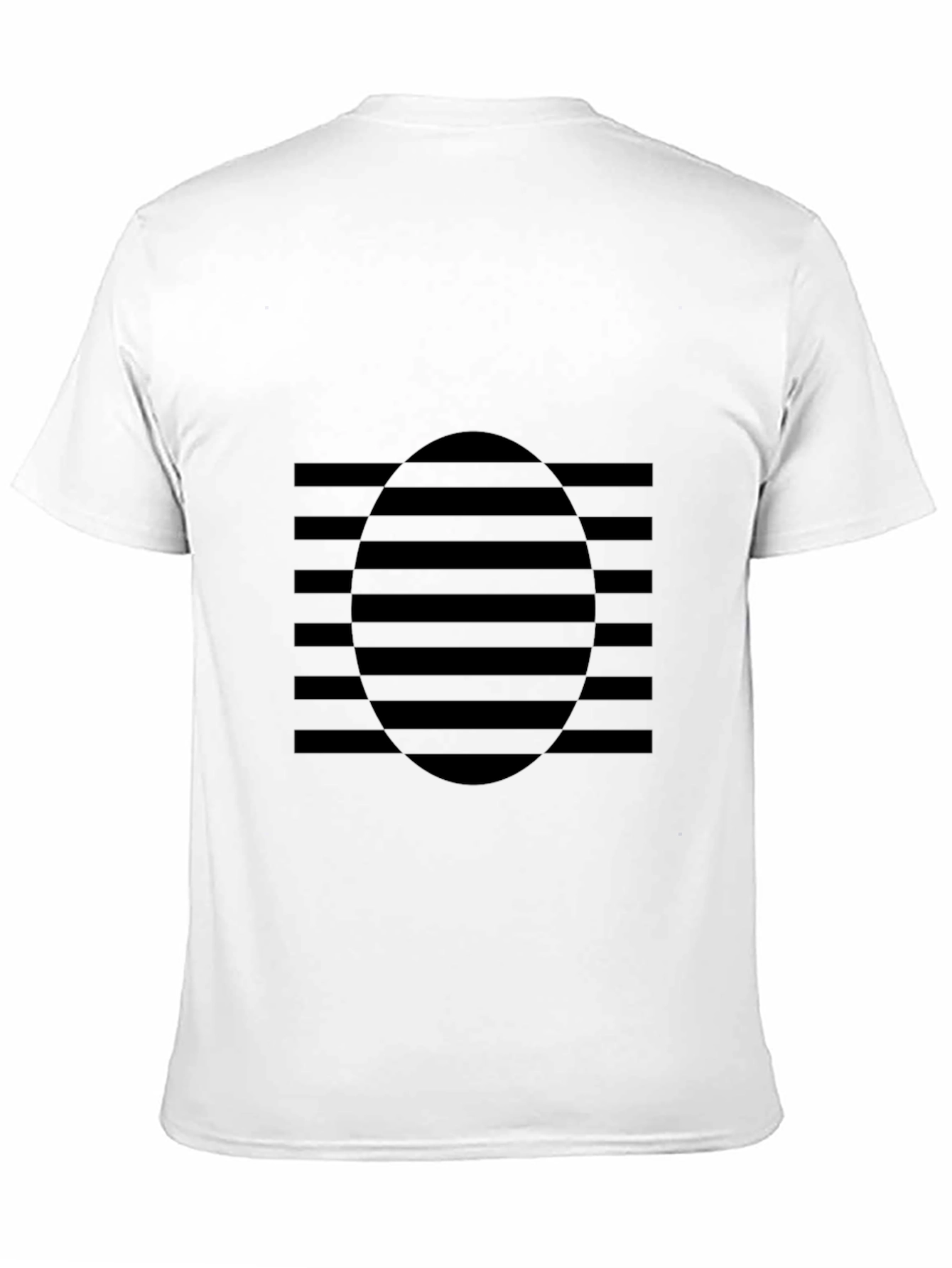 Modern Graphic Tee - Black Striped Oval Design