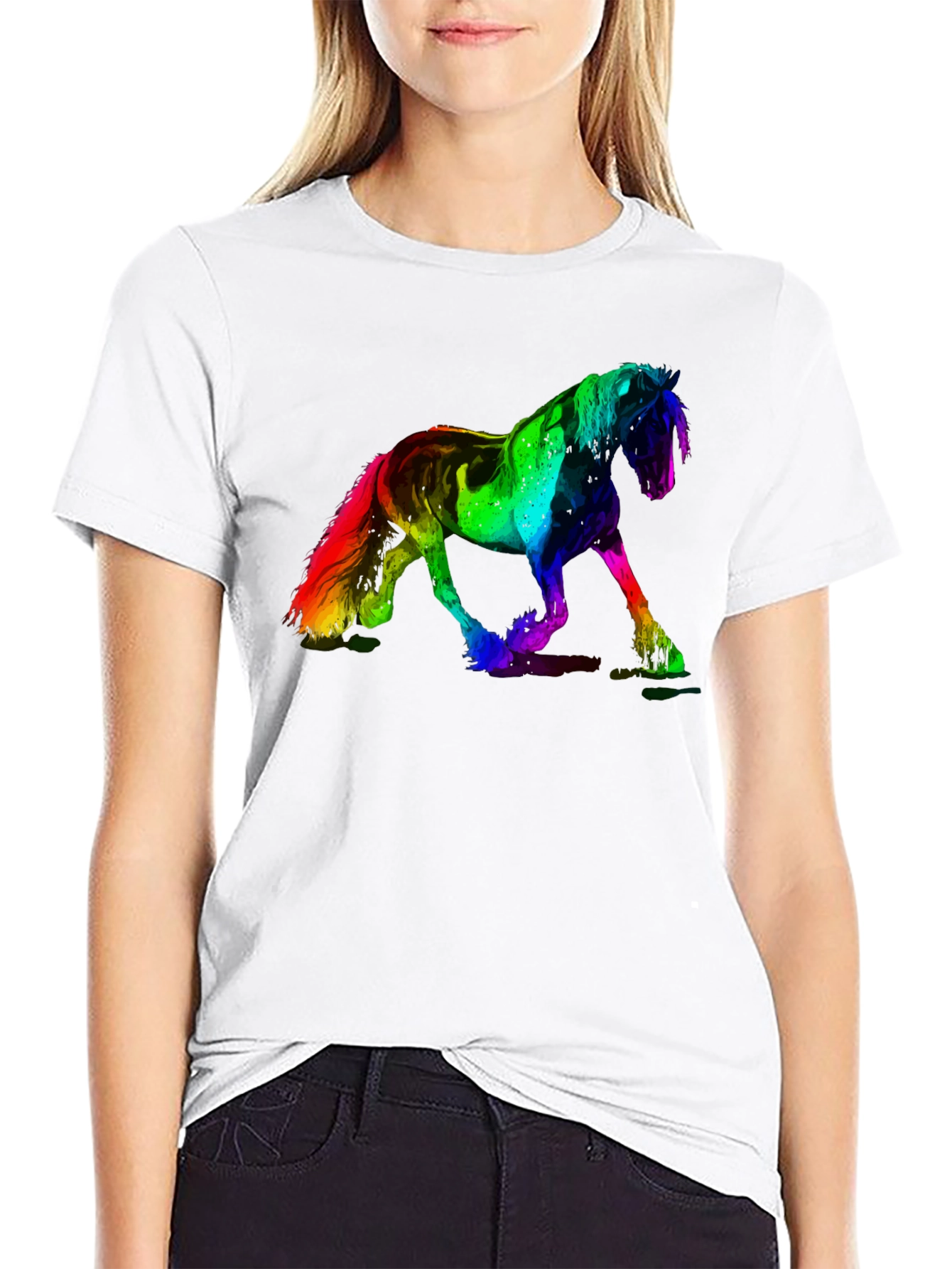 Rainbow Horse Graphic T-Shirt