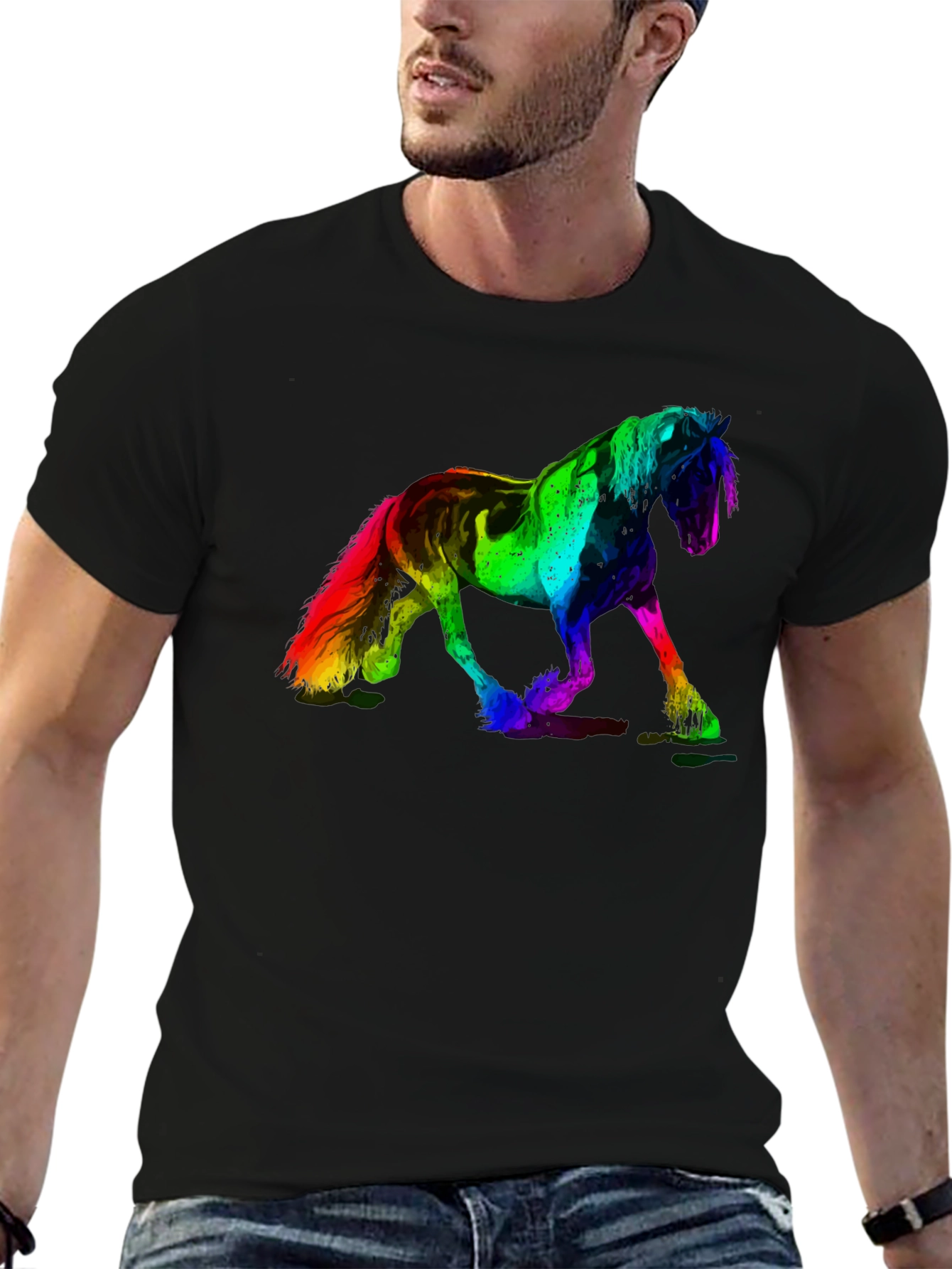 Rainbow Horse Graphic T-Shirt