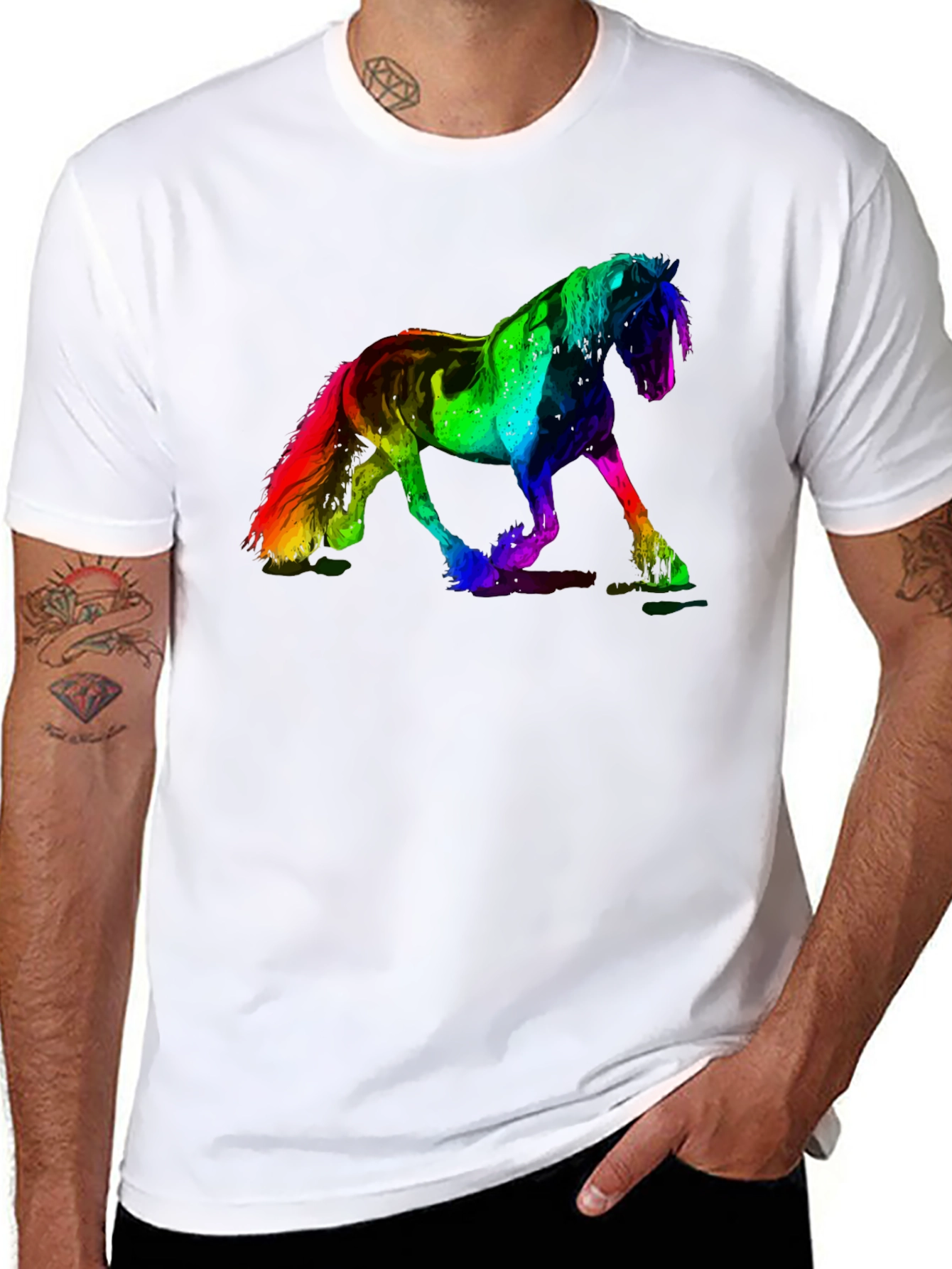 Rainbow Horse Graphic T-Shirt
