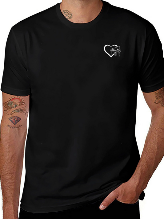 Piano Heart Graphic Tee - Black