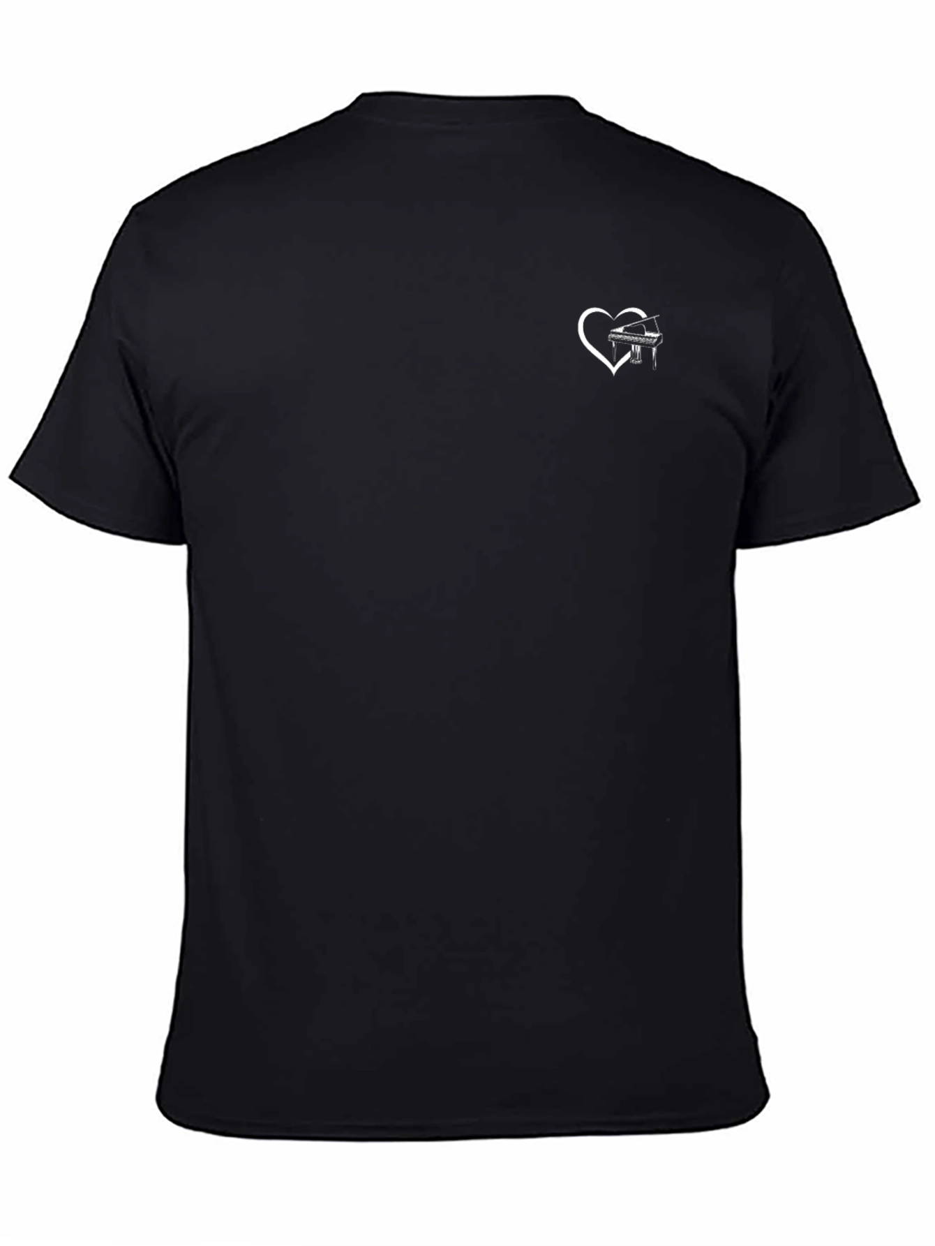 Piano Heart Graphic Tee - Black