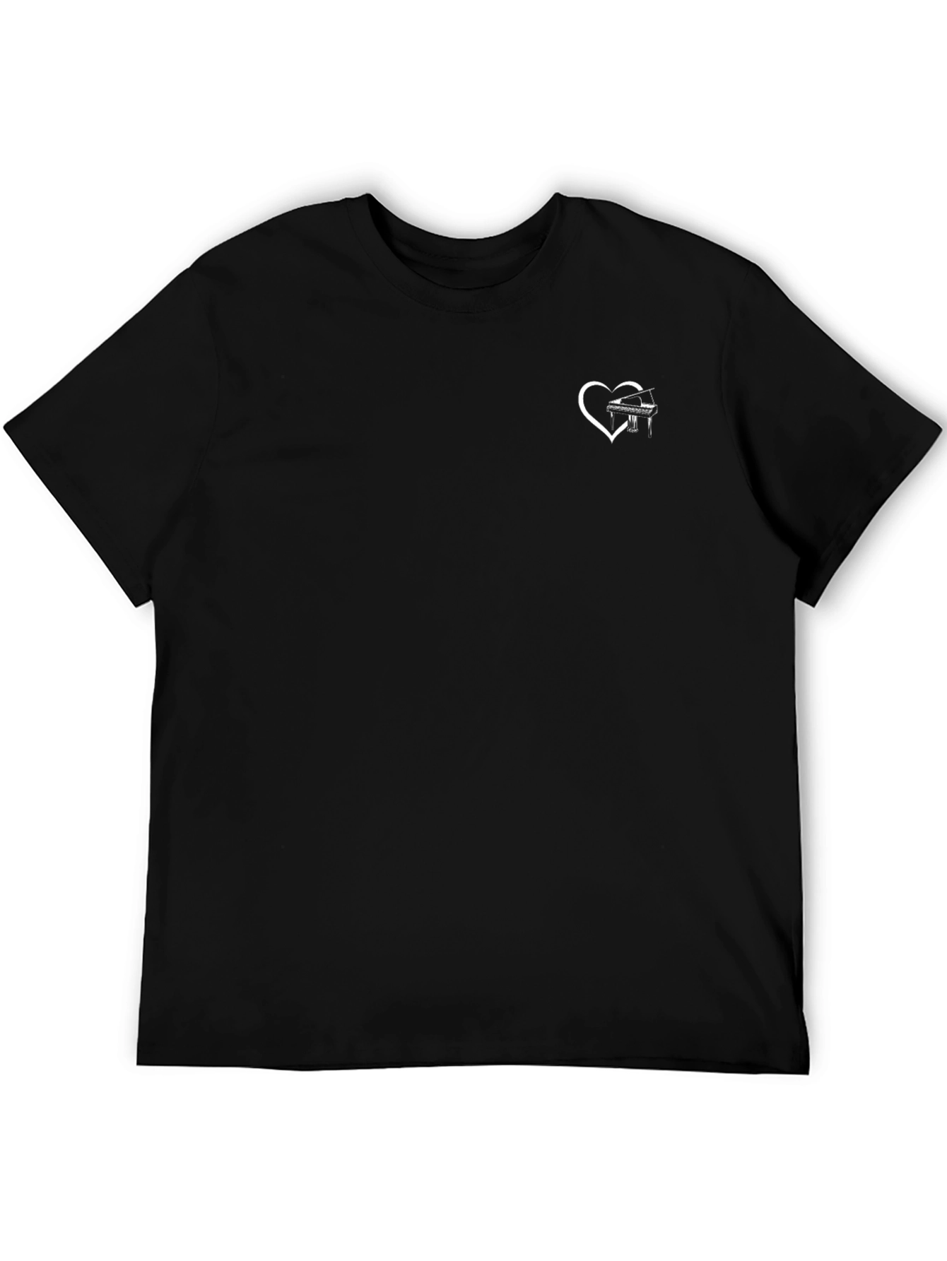 Piano Heart Graphic Tee - Black