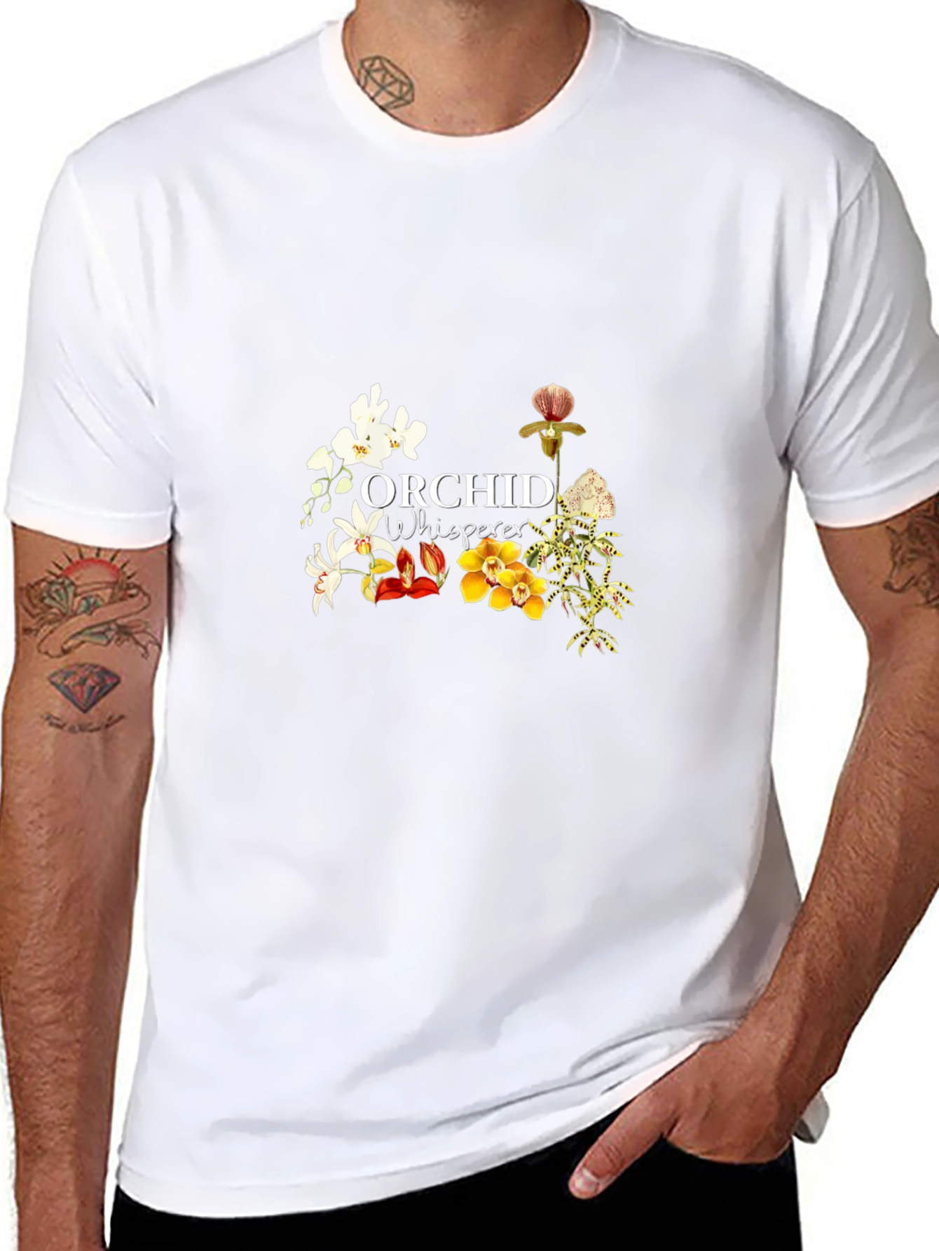 Orchid Whisperer Black Graphic Tee