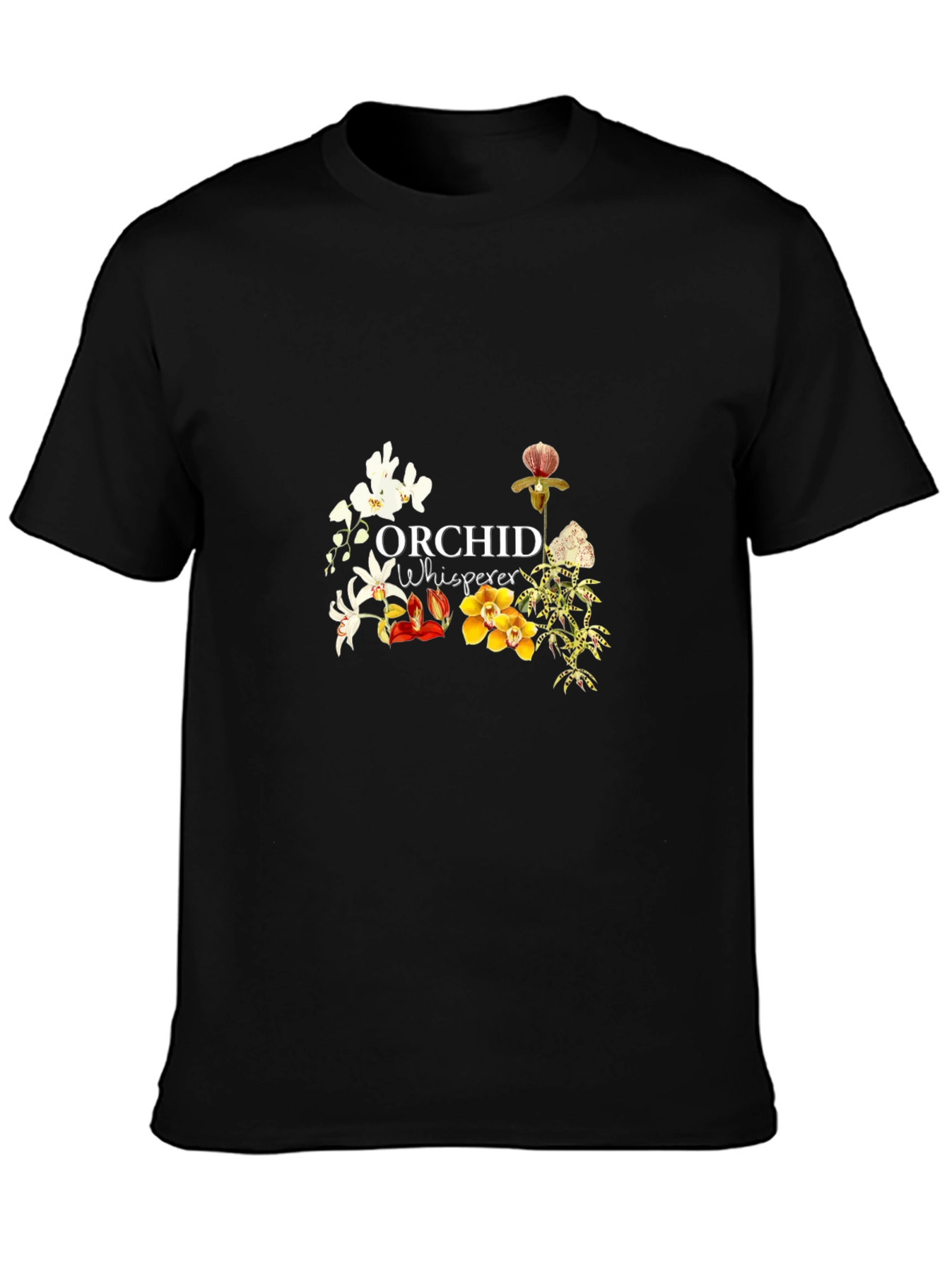 Orchid Whisperer Black Graphic Tee