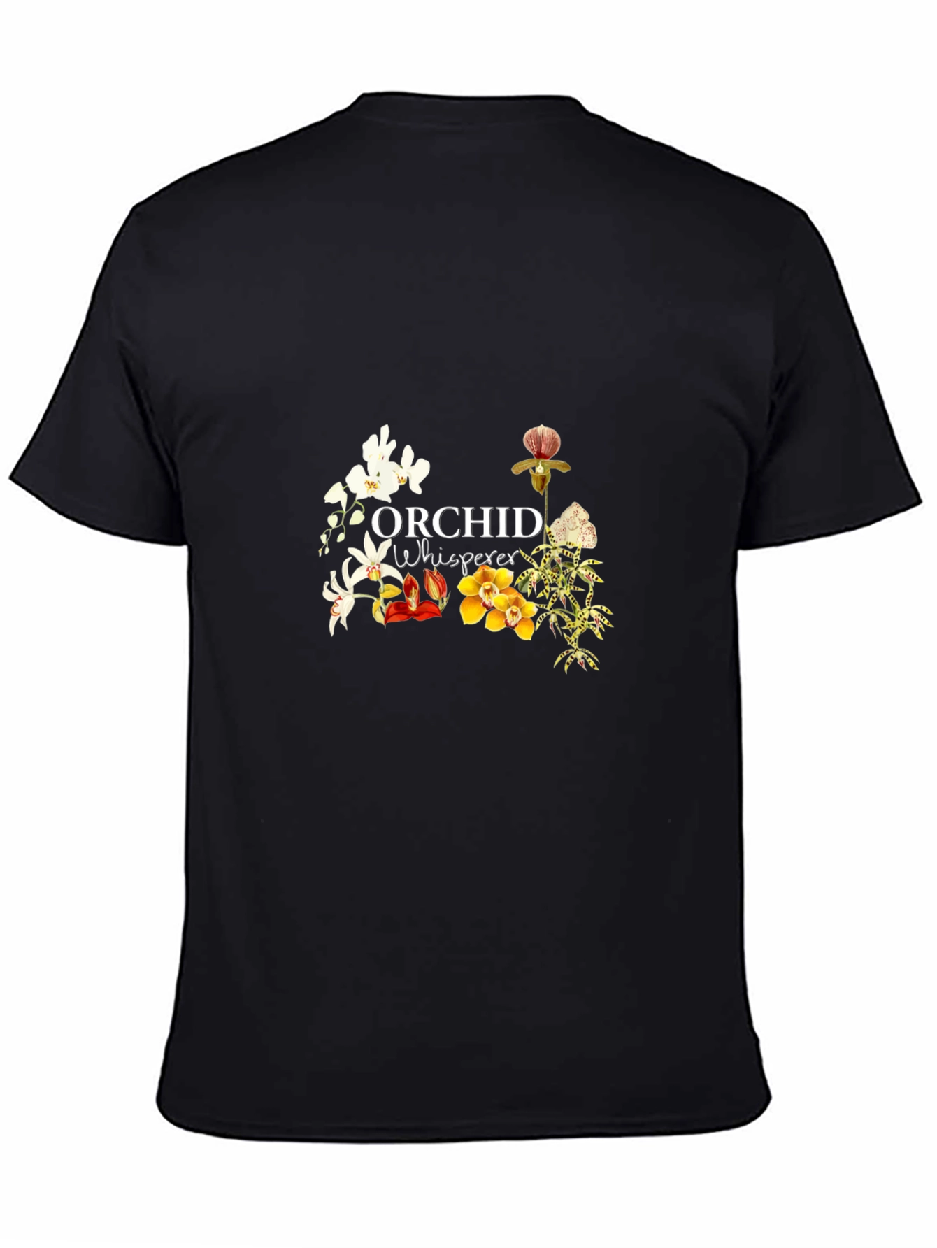 Orchid Whisperer Black Graphic Tee