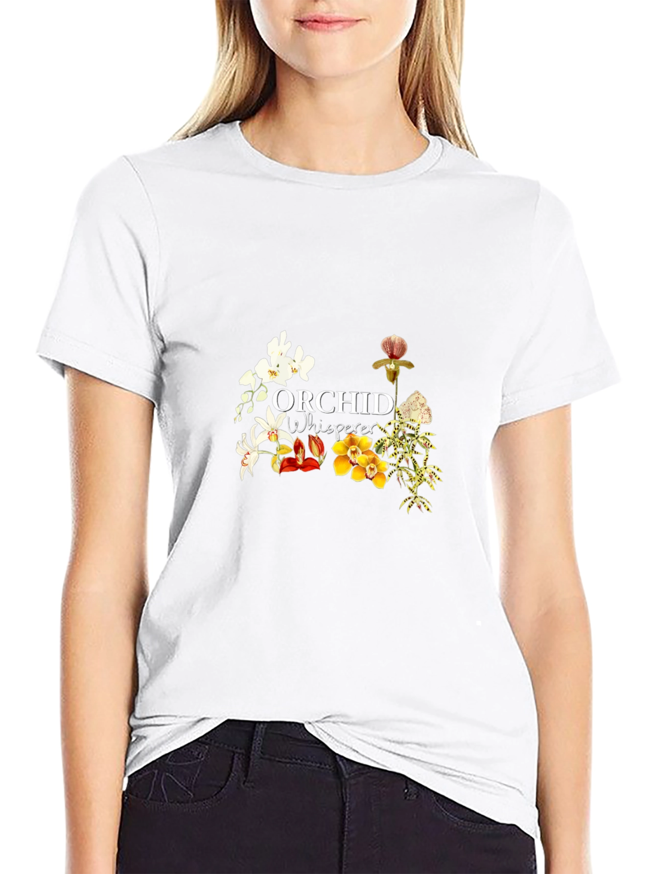 Orchid Whisperer Black Graphic Tee
