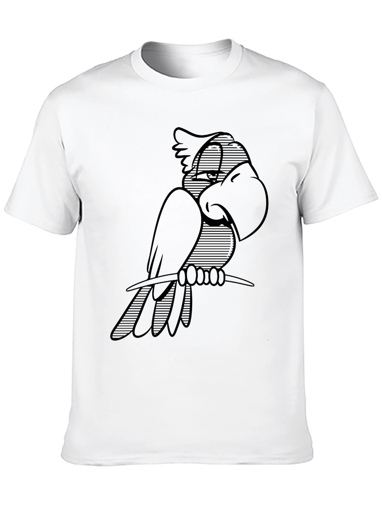 Cool Parrot Graphic Black T-Shirt
