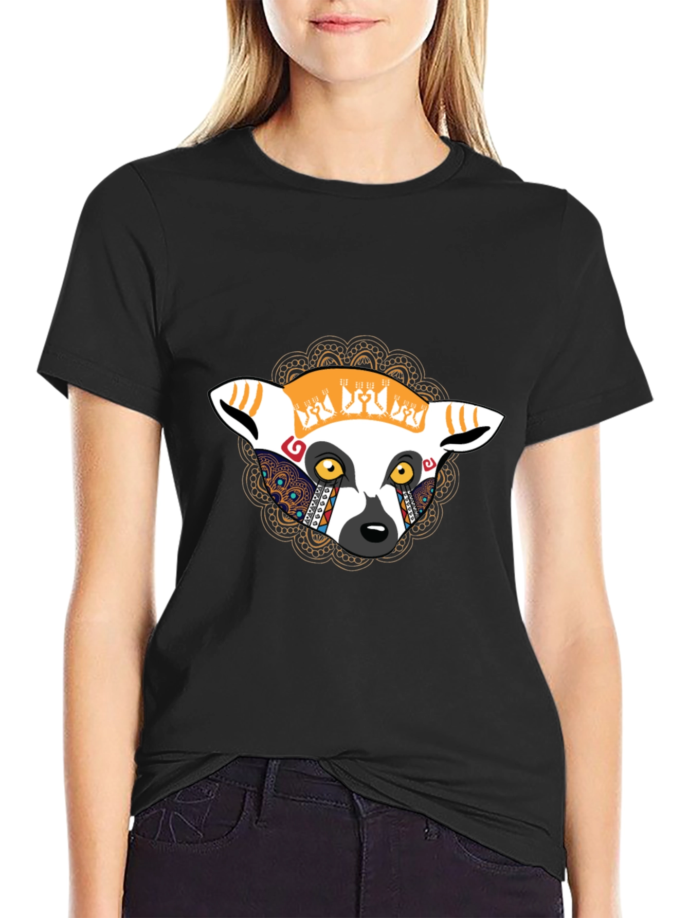 Lemur Graphic Print T-Shirt - Casual Style
