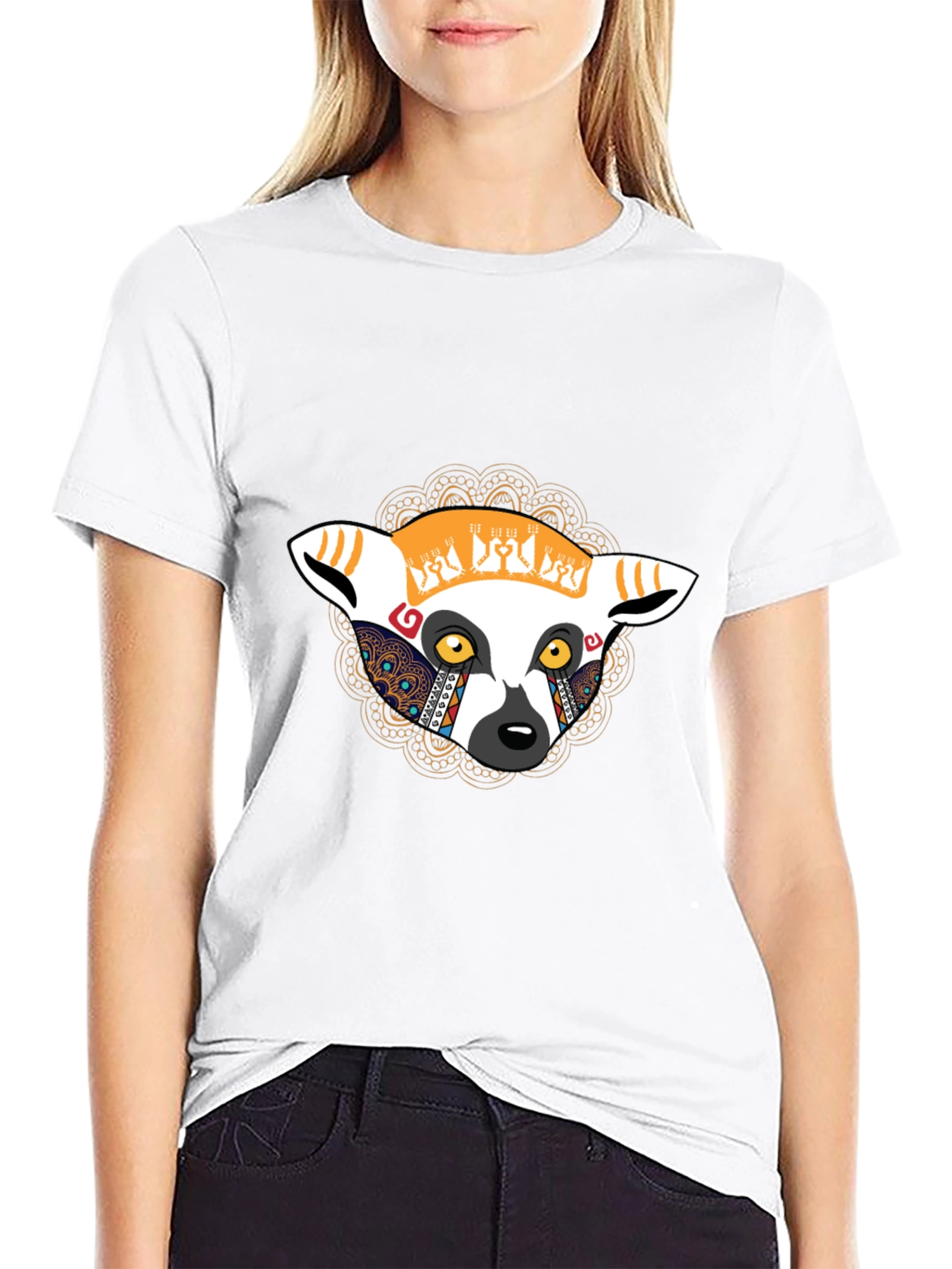 Lemur Graphic Print T-Shirt - Casual Style