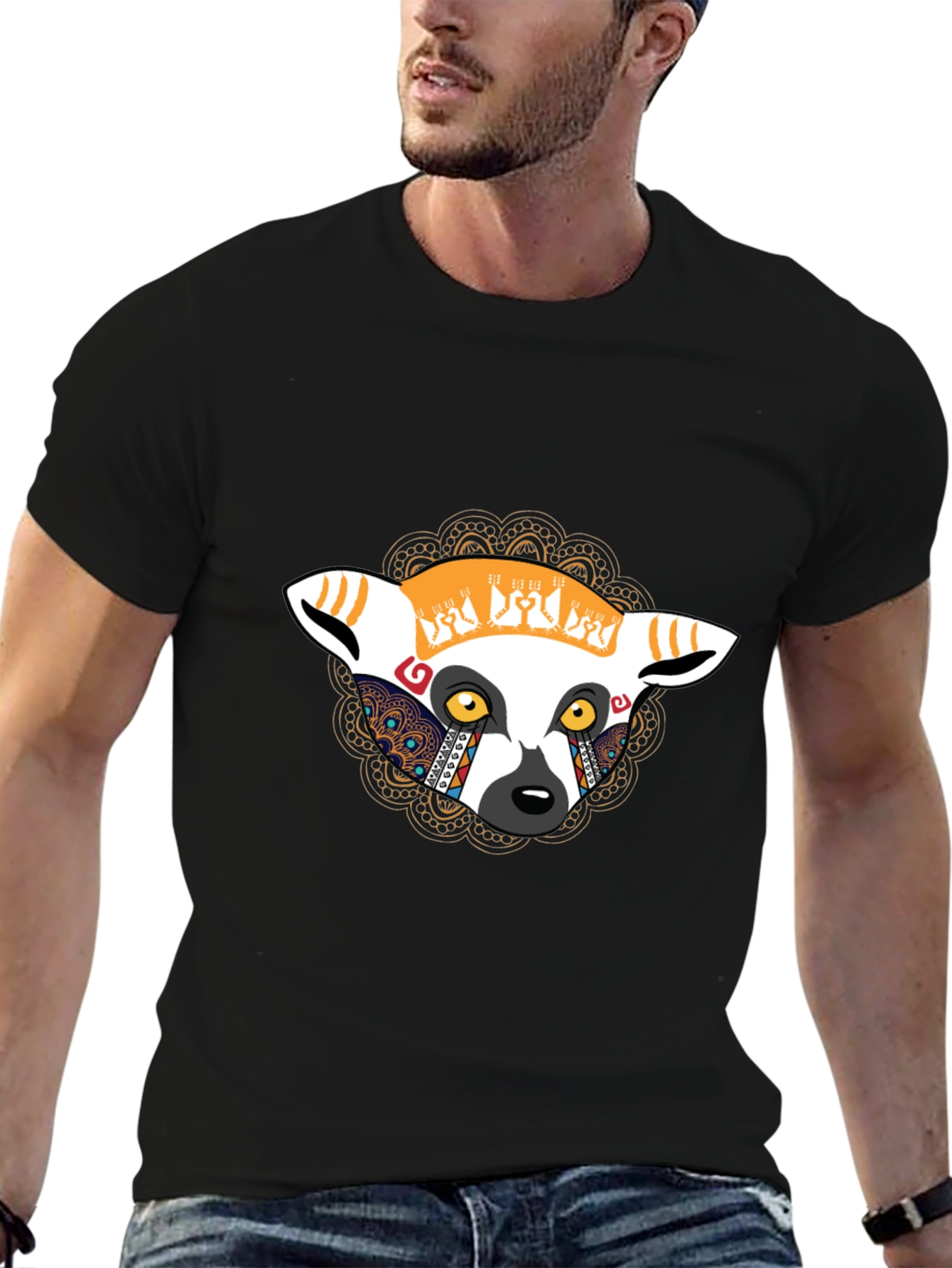 Lemur Graphic Print T-Shirt - Casual Style