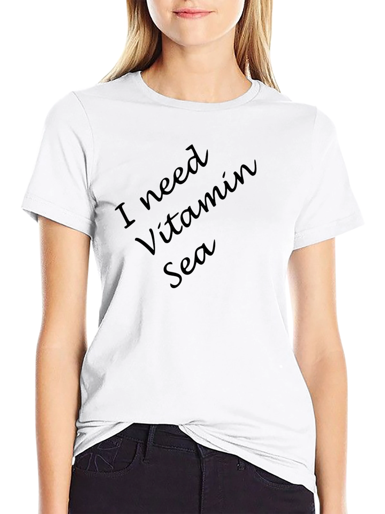 I Need Vitamin Sea Black T-Shirt