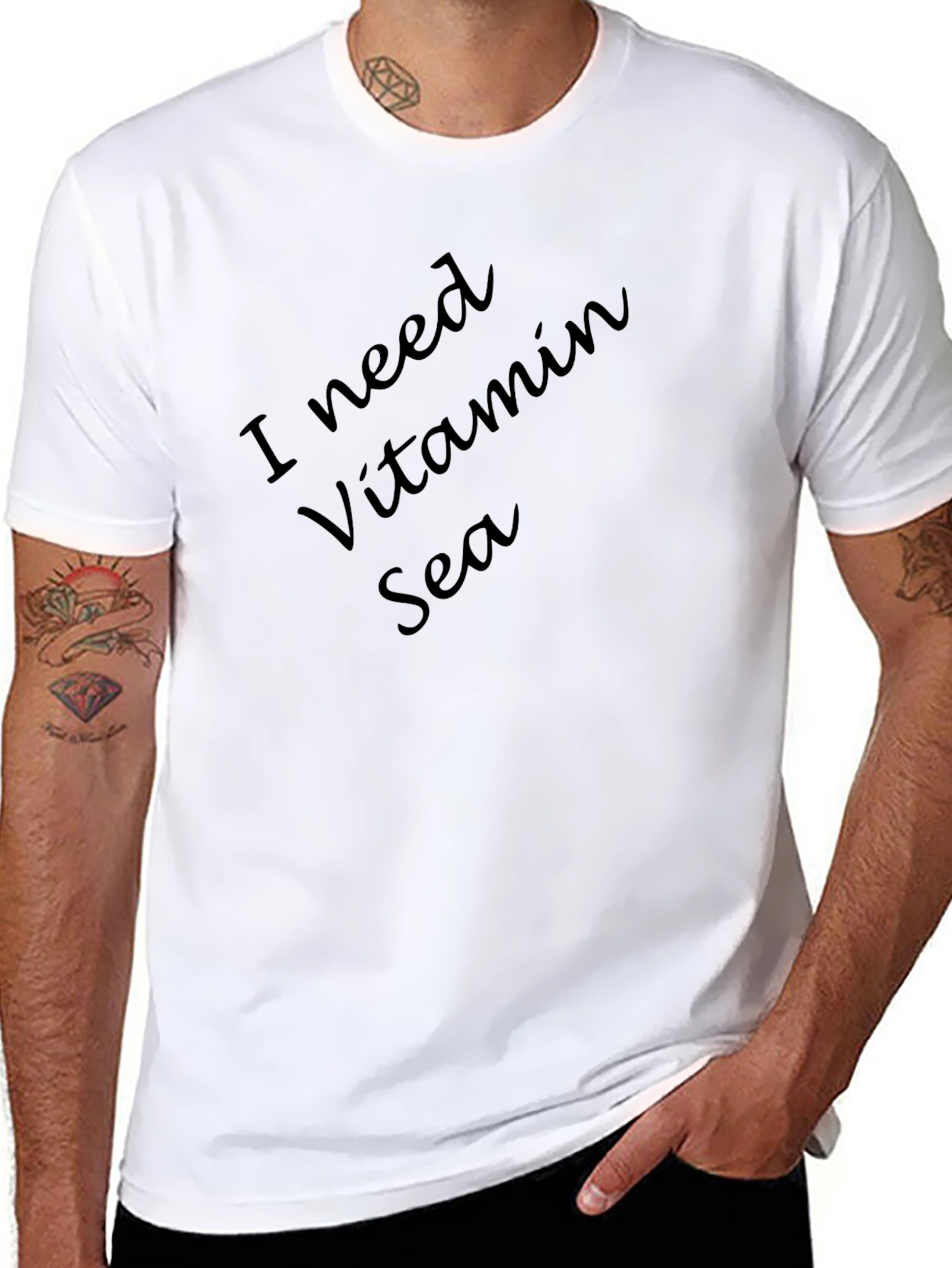 I Need Vitamin Sea Black T-Shirt