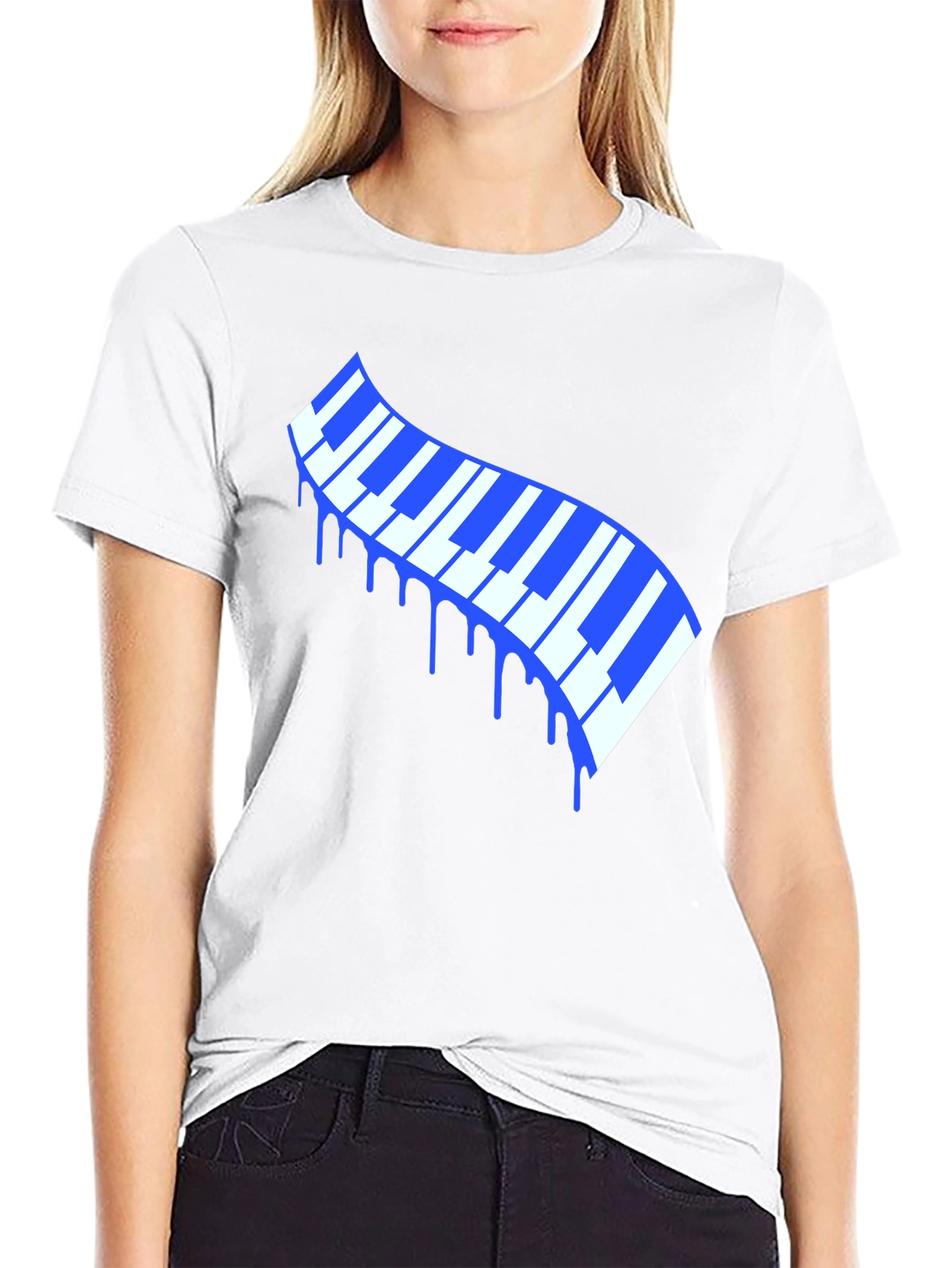 Dripping Keys Graphic Tee - Stylish Music Lover T-Shirt