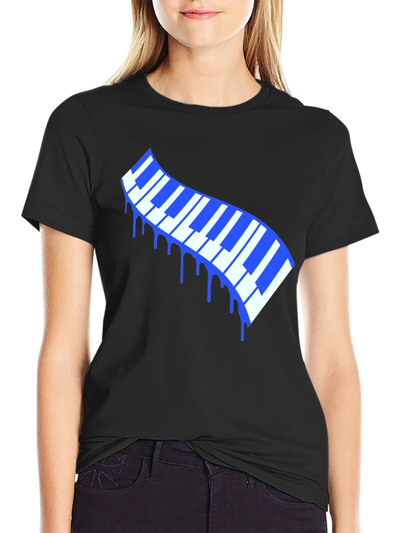 Dripping Keys Graphic Tee - Stylish Music Lover T-Shirt