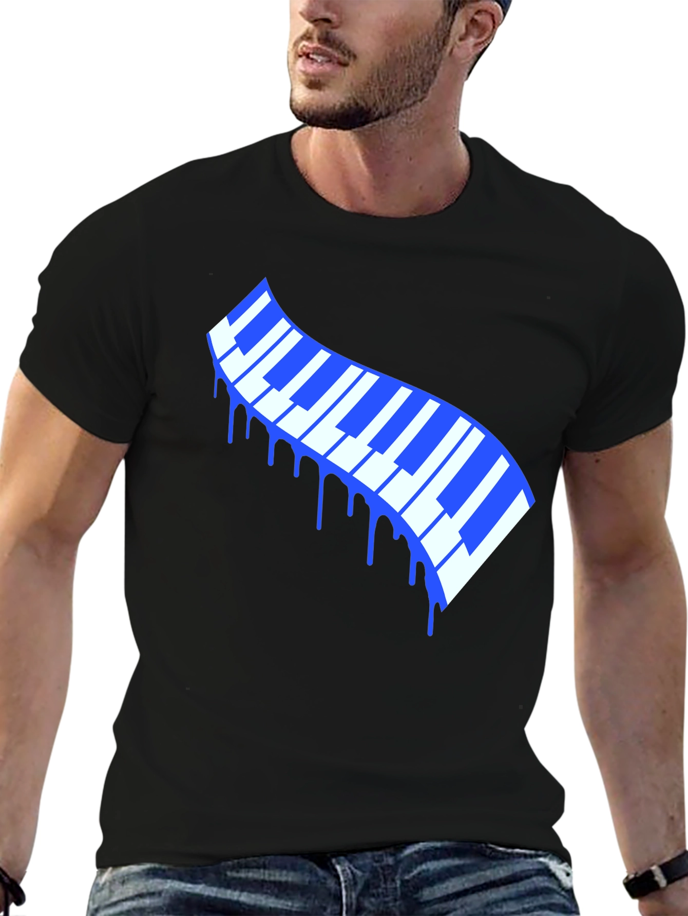 Dripping Keys Graphic Tee - Stylish Music Lover T-Shirt