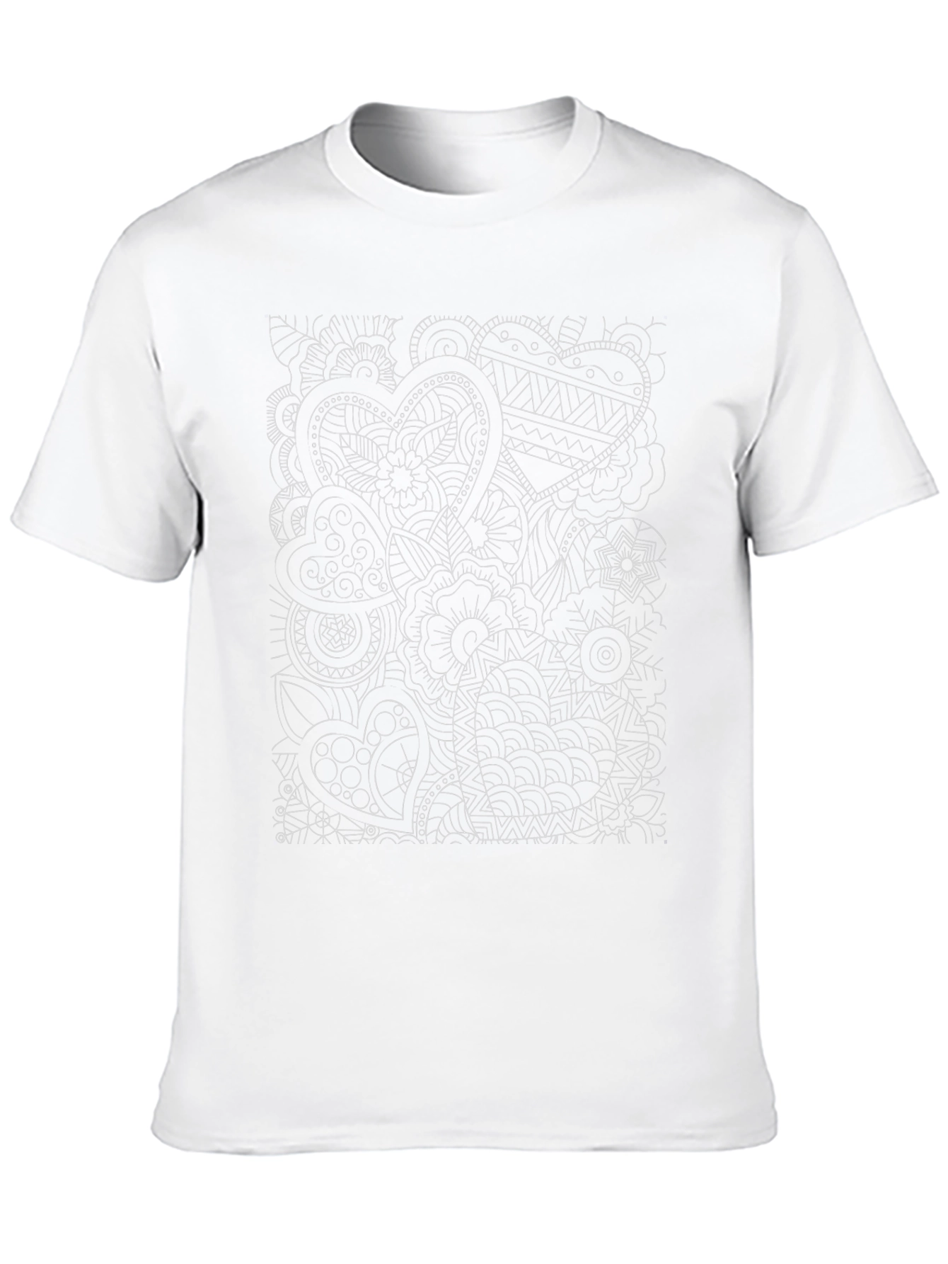 Abstract Heart Print Black T-Shirt
