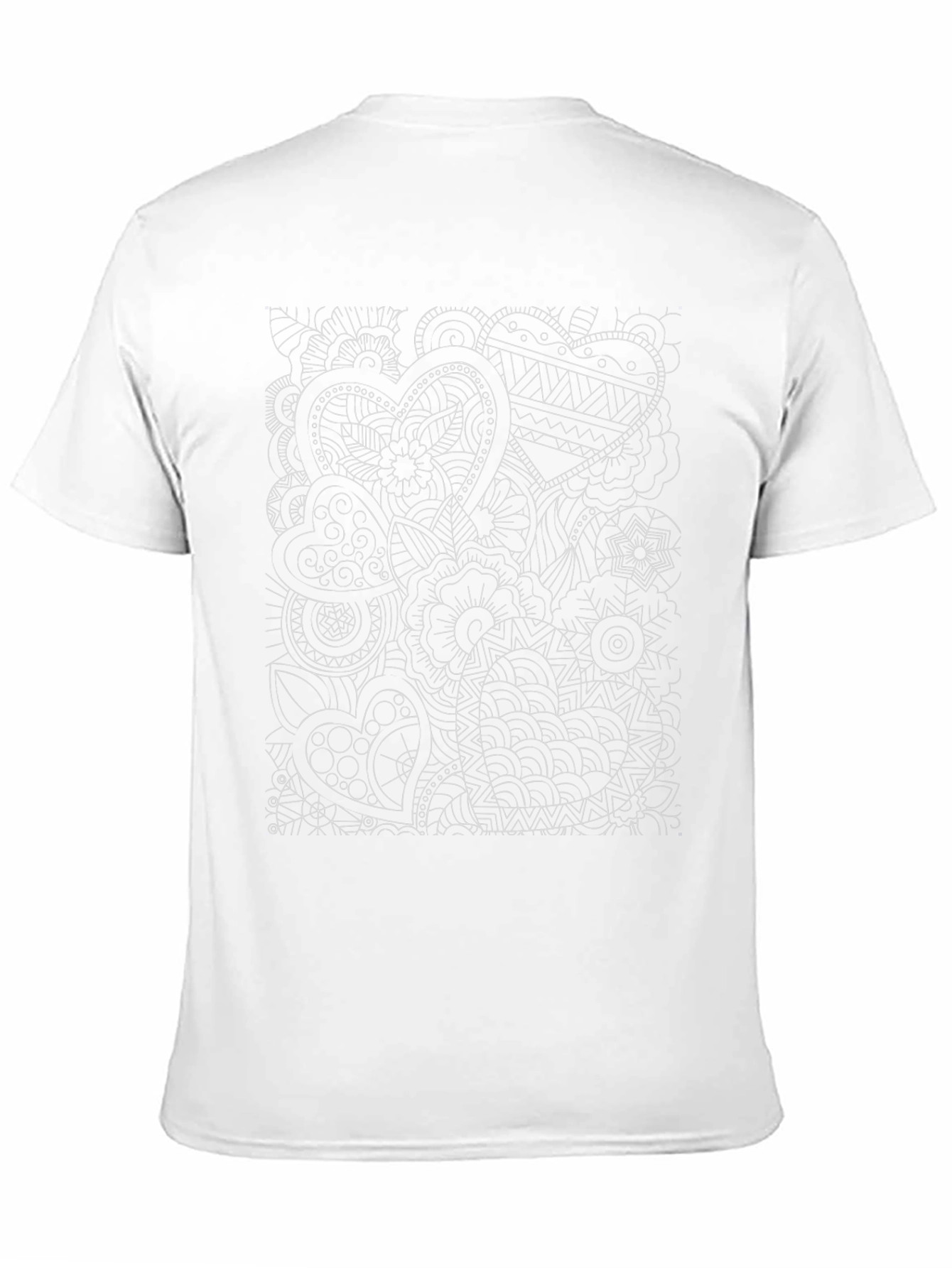 Abstract Heart Print Black T-Shirt
