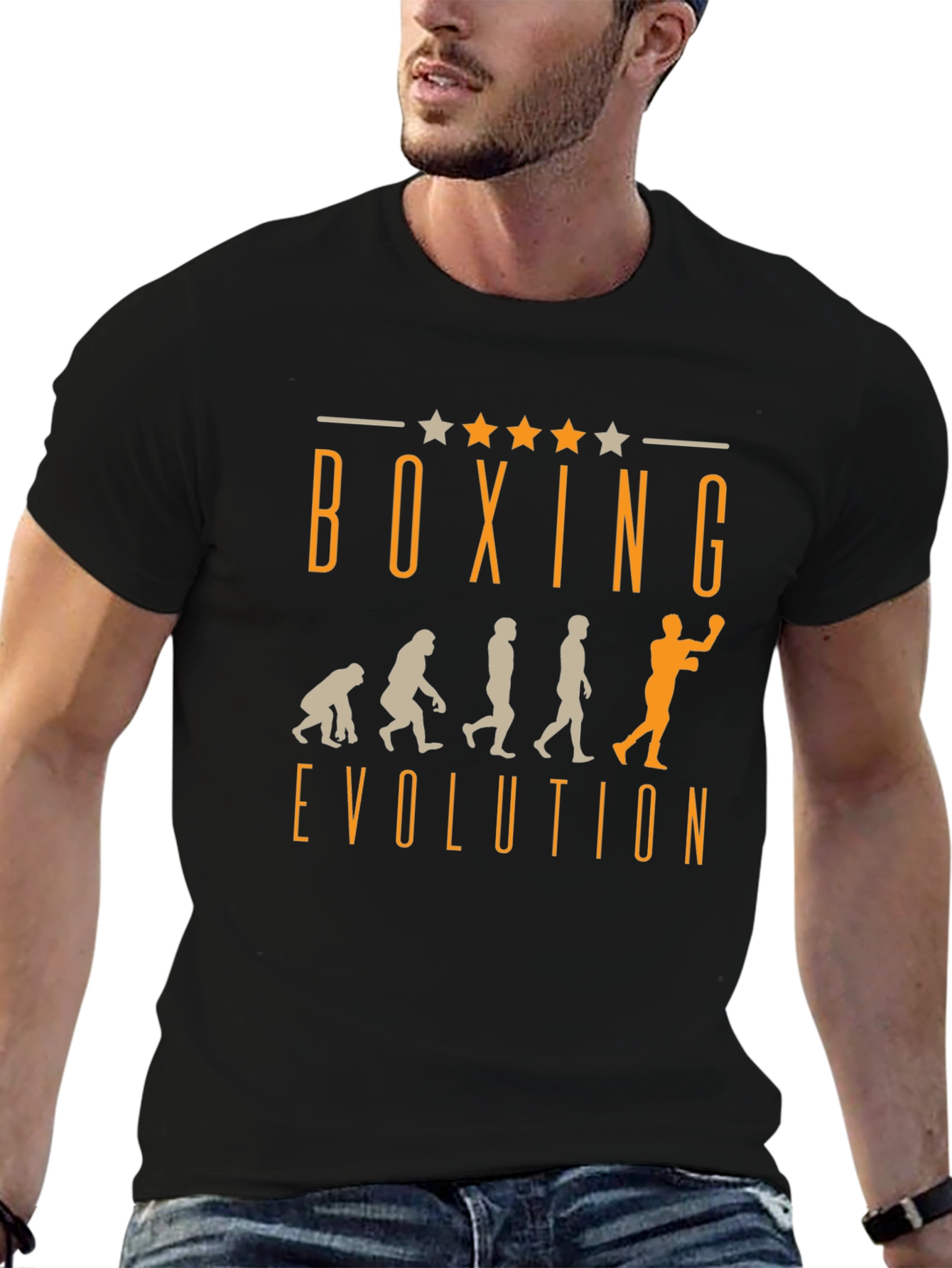 Boxing Evolution Graphic T-Shirt - Mens Black Tee