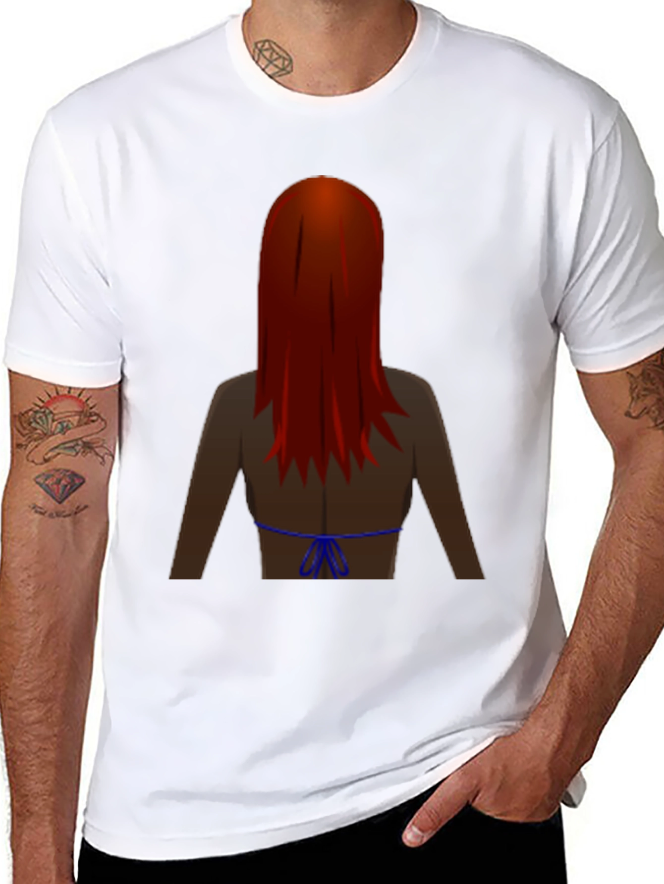 Novelty Graphic Tee - Woman with Red Hair