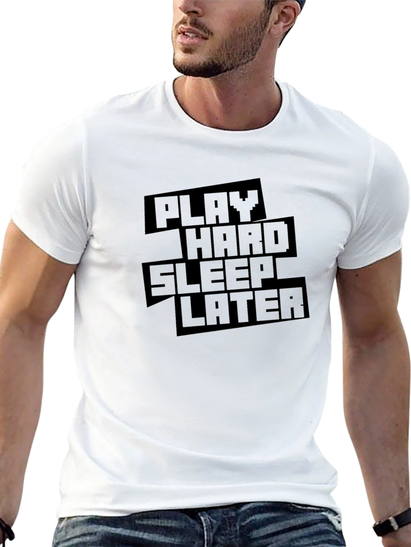 Play Hard Sleep Later Black T-Shirt