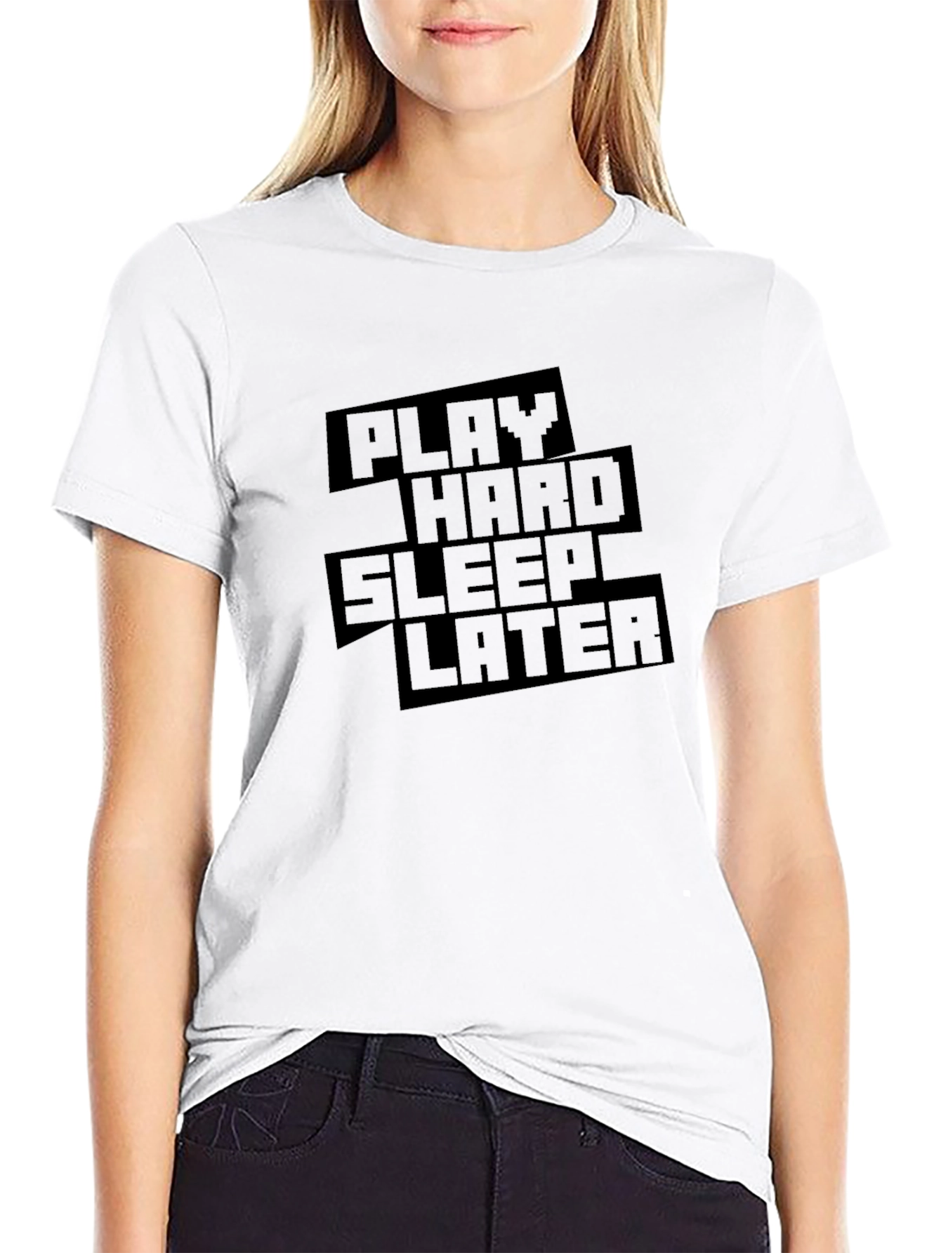 Play Hard Sleep Later Black T-Shirt