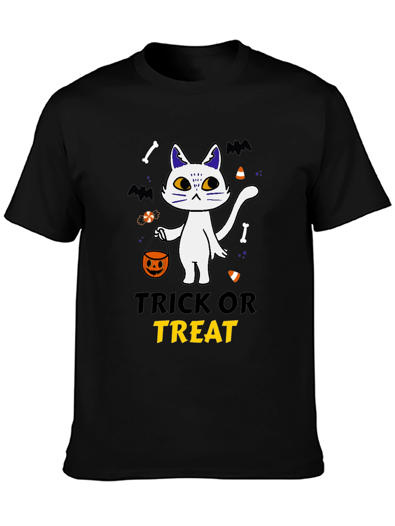 Trick or Treat Halloween Cat T-Shirt