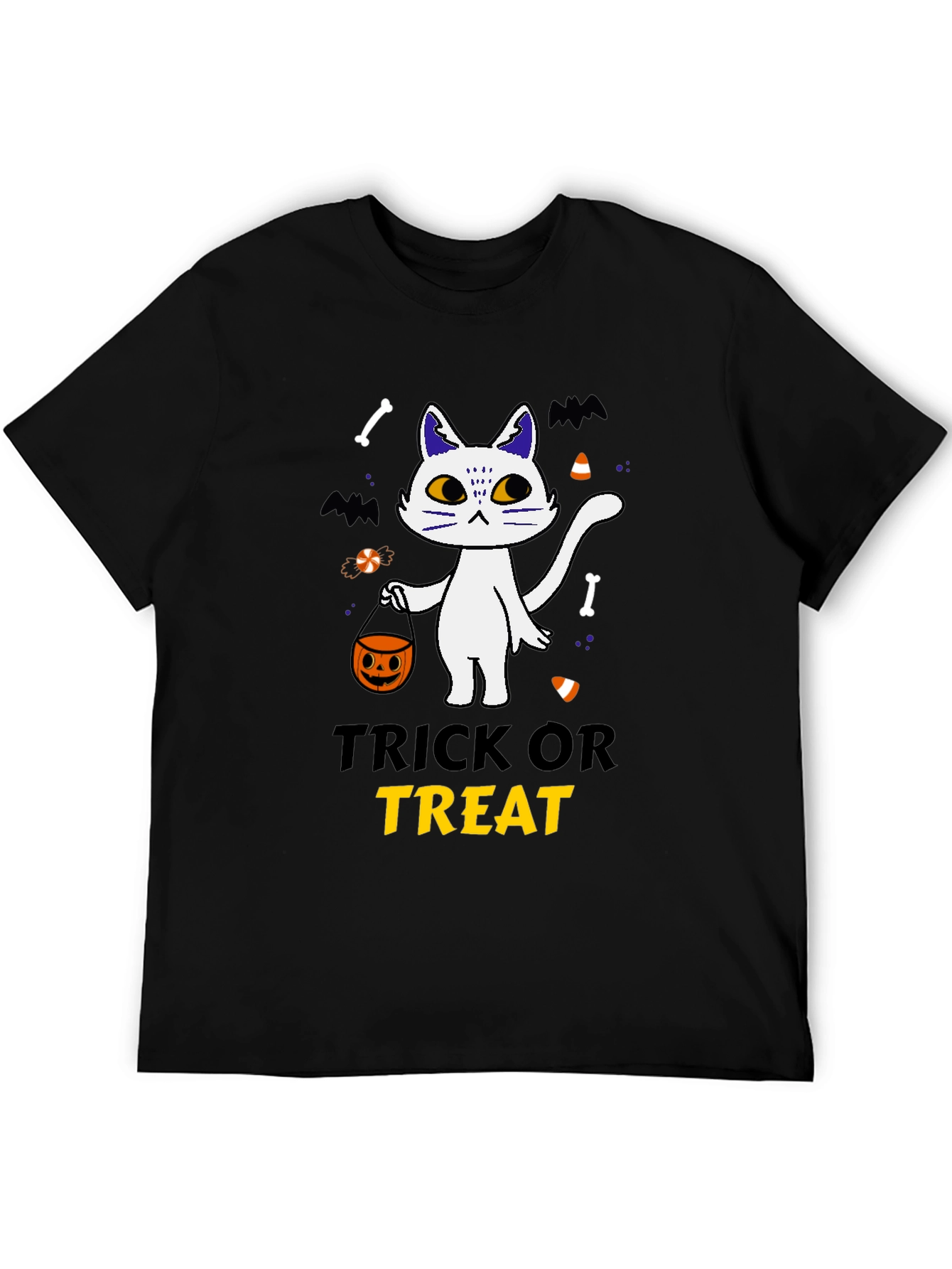 Trick or Treat Halloween Cat T-Shirt