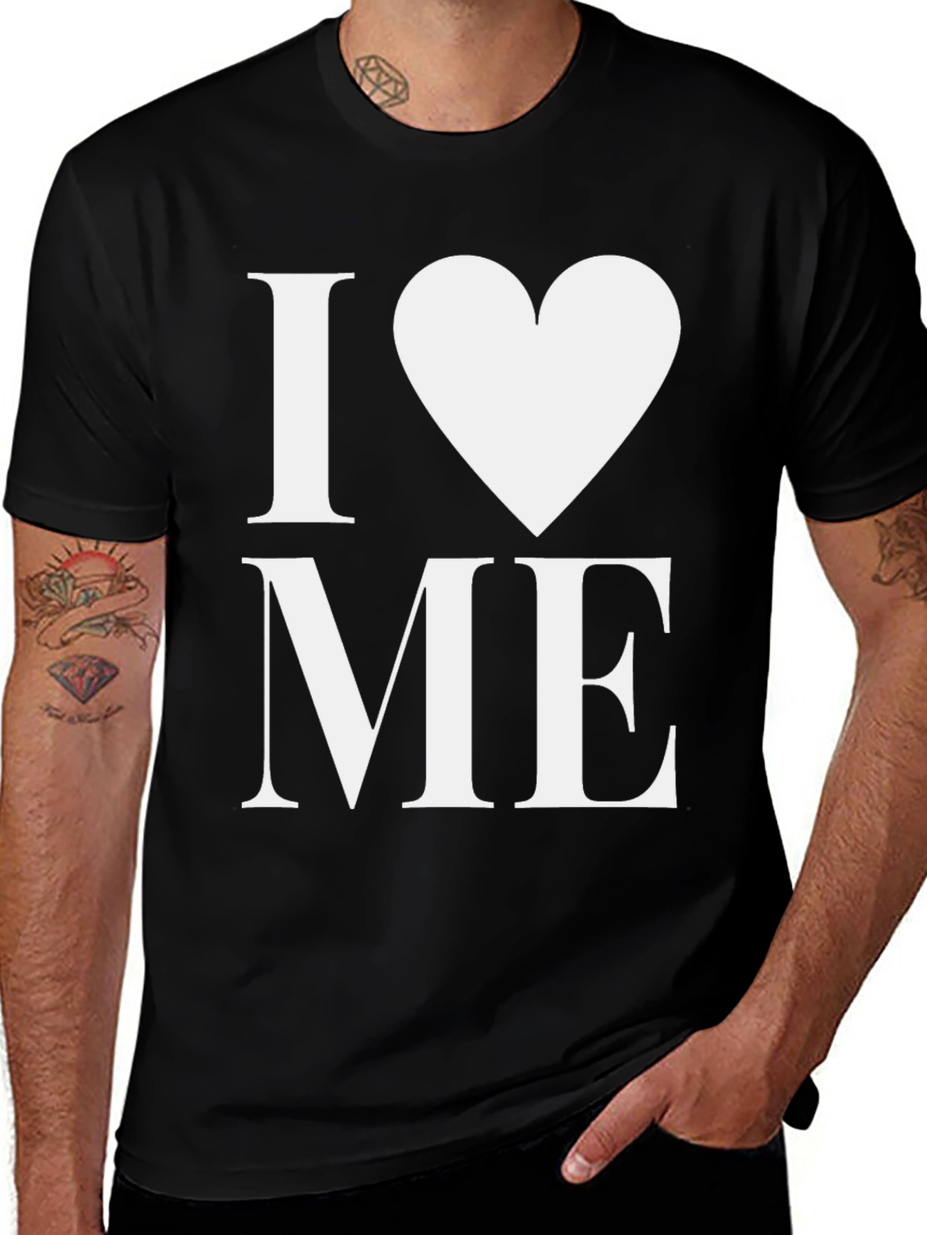 I Heart Me Black Graphic Tee