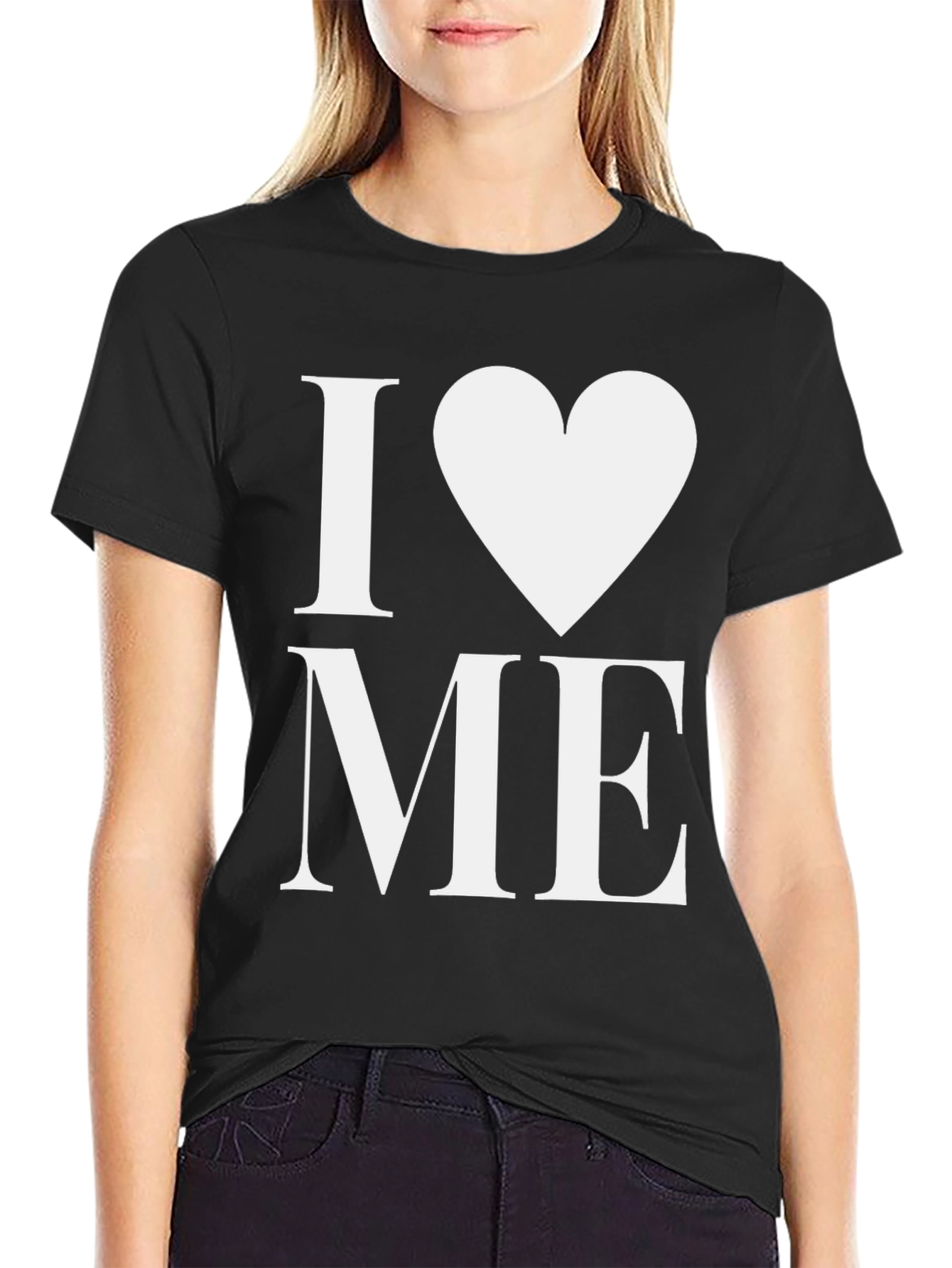 I Heart Me Black Graphic Tee