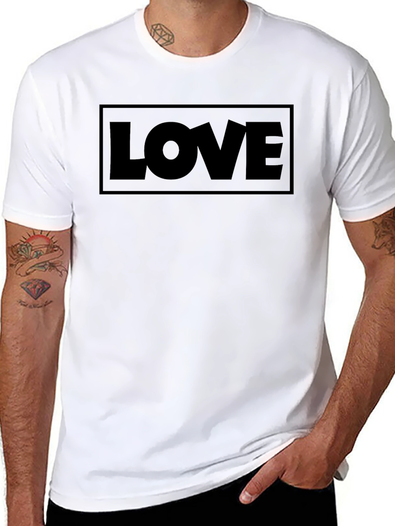 Love Graphic Print Black T-Shirt