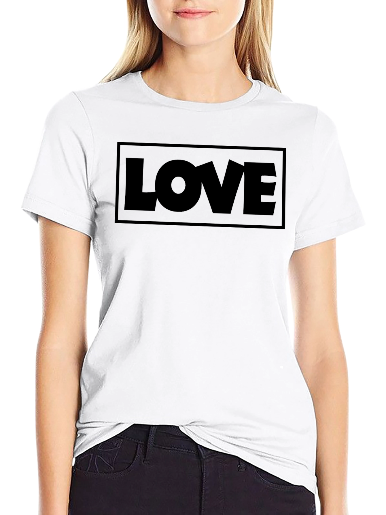 Love Graphic Print Black T-Shirt