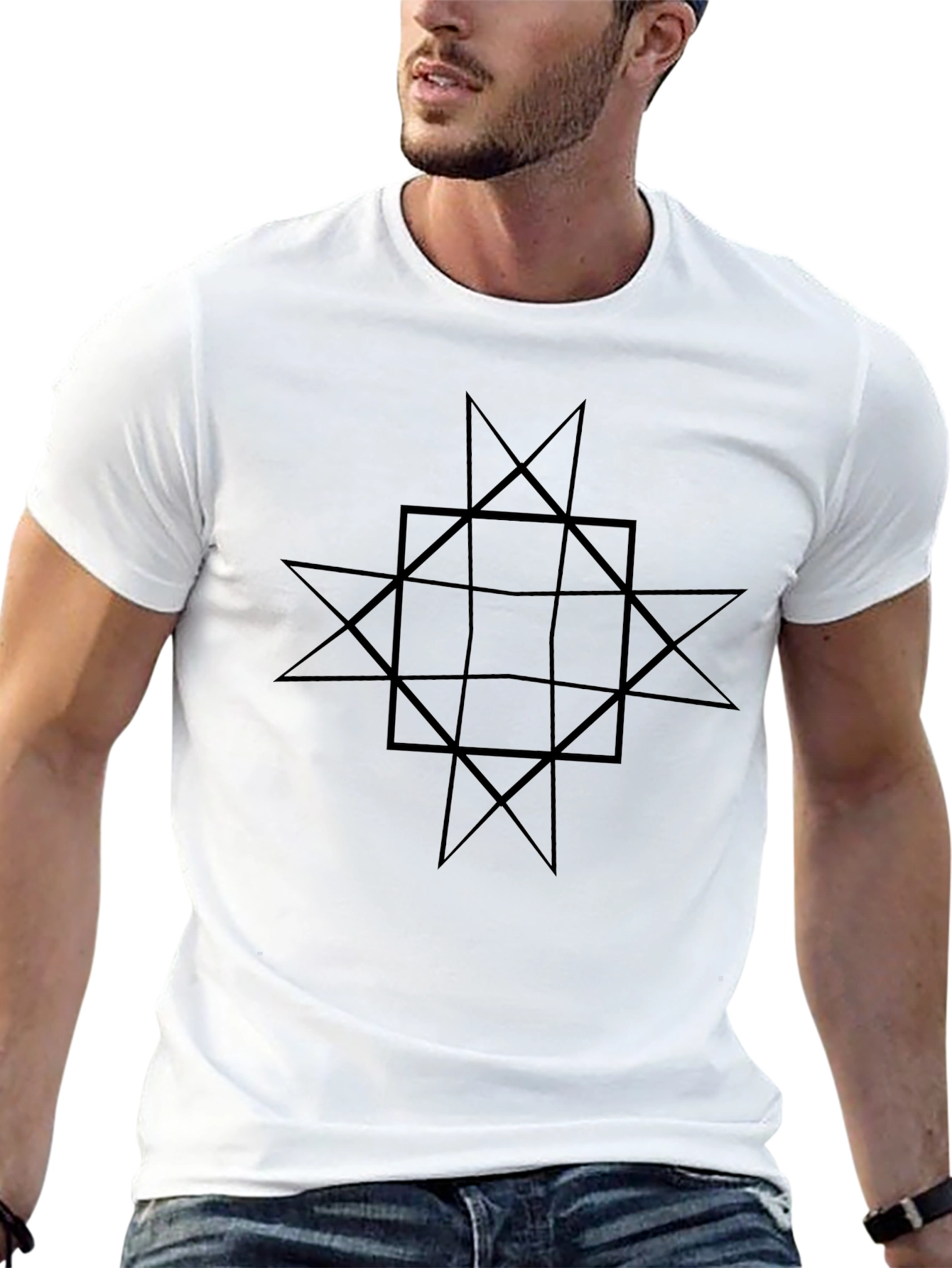 Geometric Star Square Graphic Tee