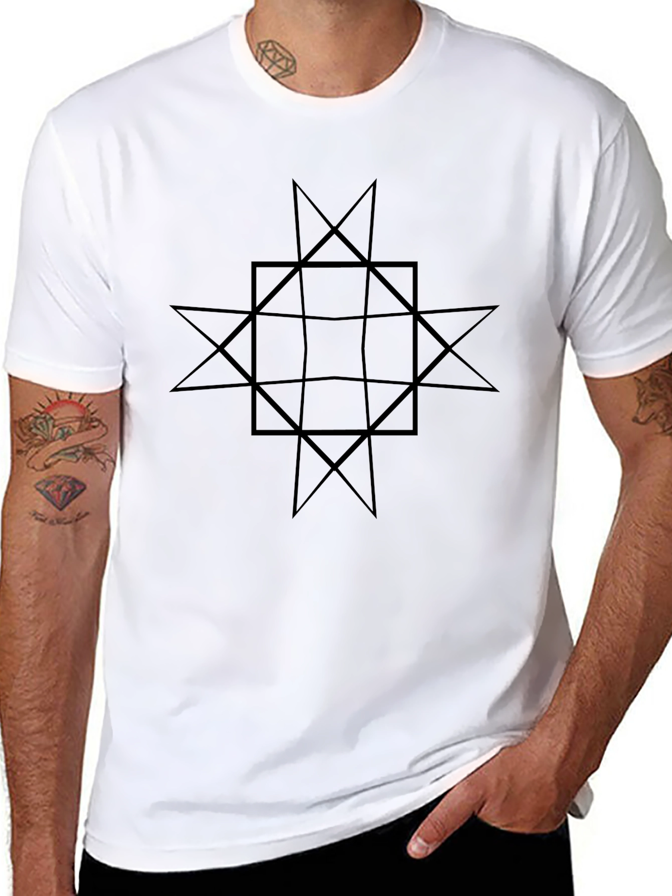 Geometric Star Square Graphic Tee