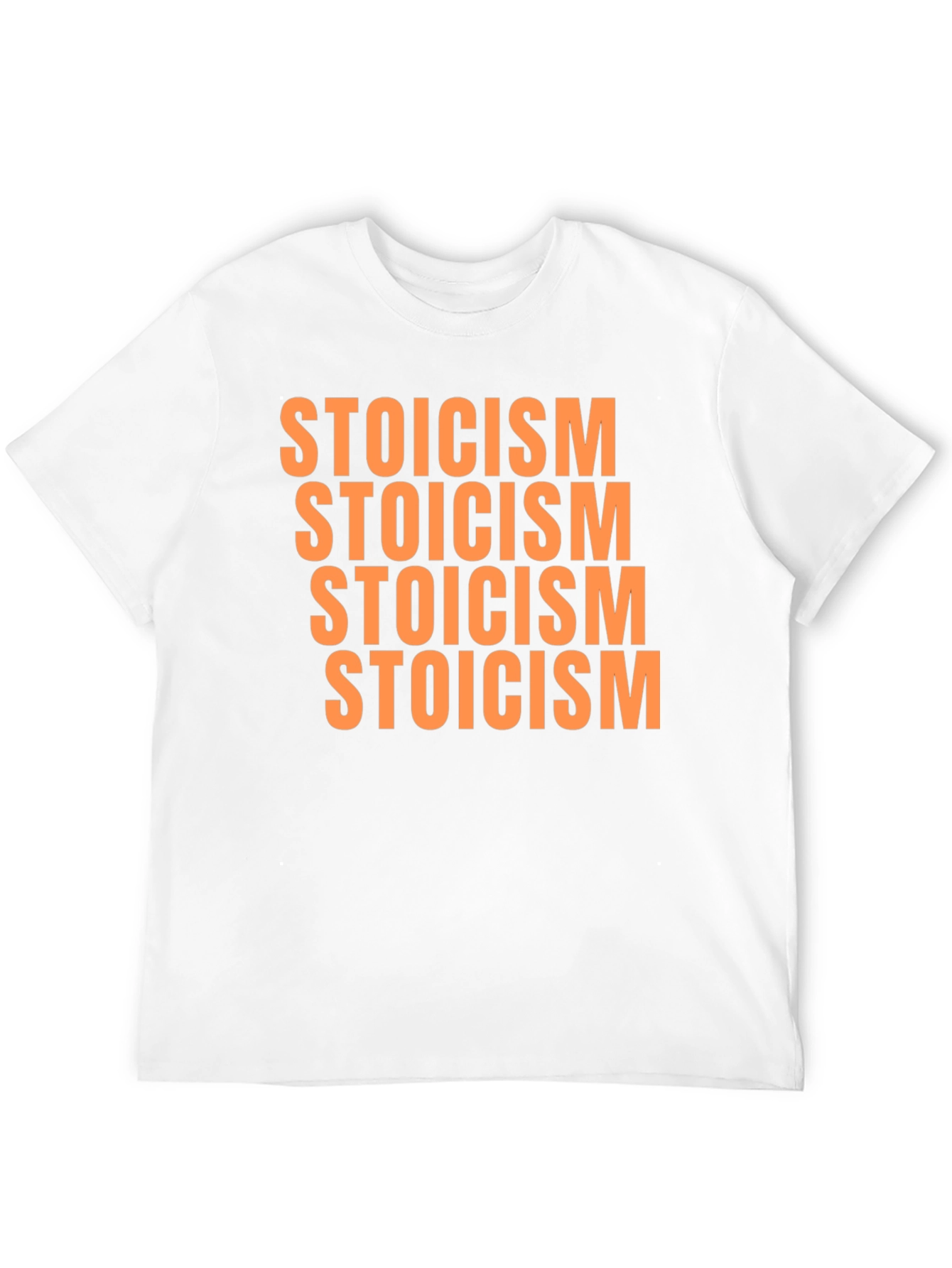 Stoicism T-Shirt - Black Repeated Text Design