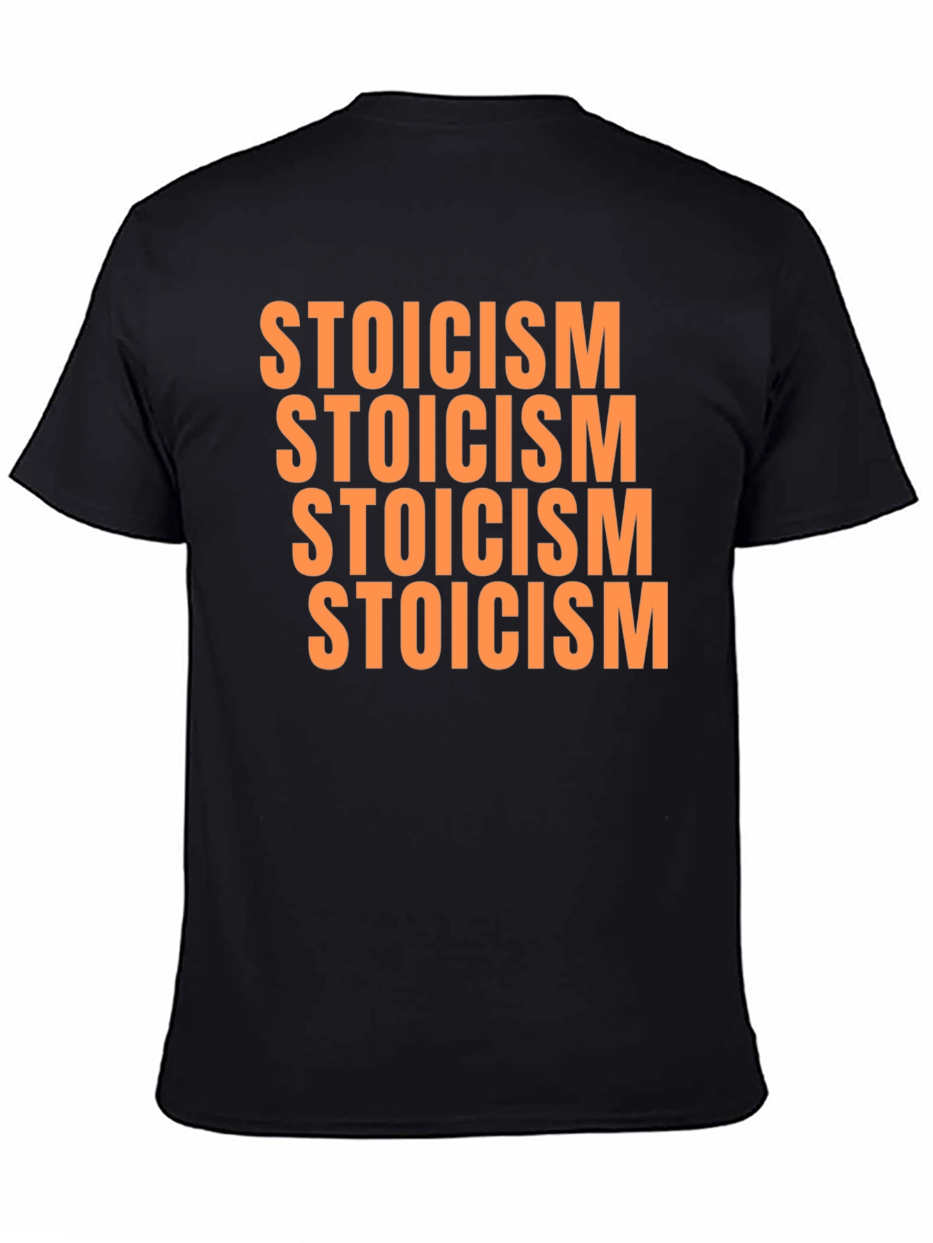 Stoicism T-Shirt - Black Repeated Text Design