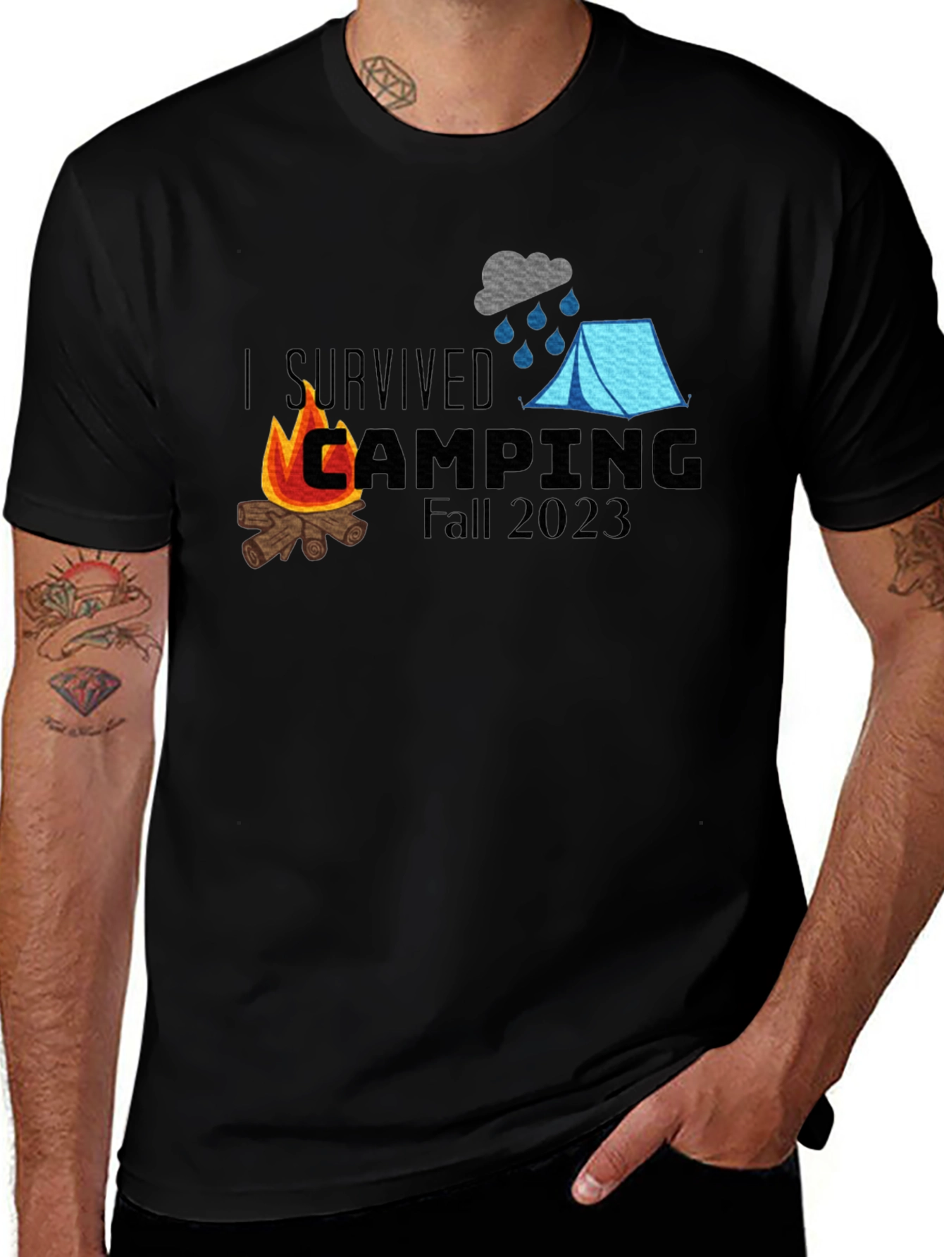 I Survived Camping Fall 2023 T-Shirt