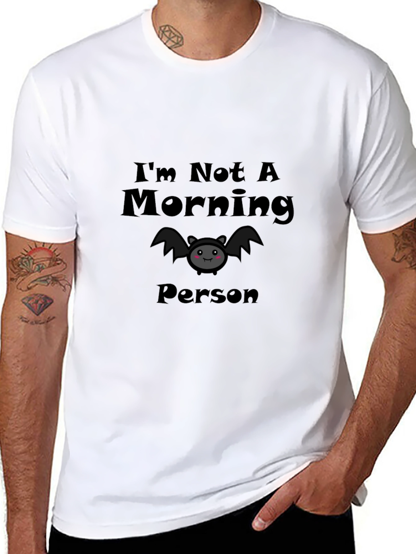 Im Not A Morning Person Bat Graphic T-Shirt