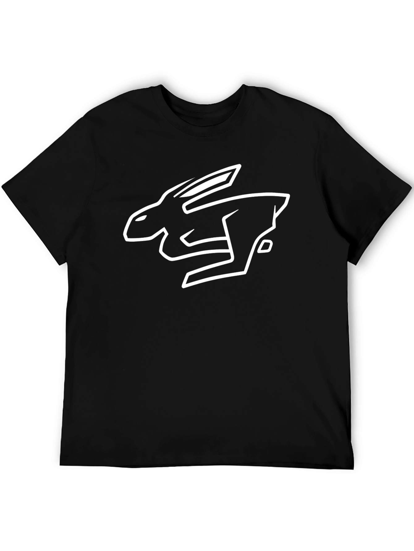 Rabbit Graphic Tee - Black Cotton T-Shirt