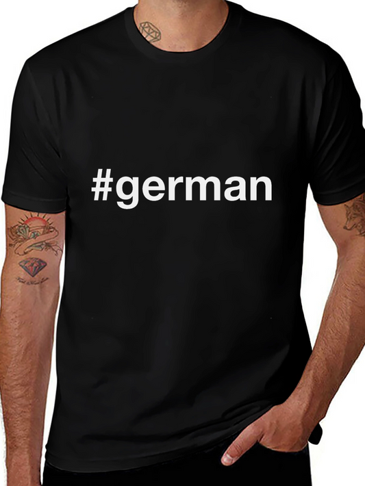 #German Hashtag T-Shirt - Black Cotton Blend