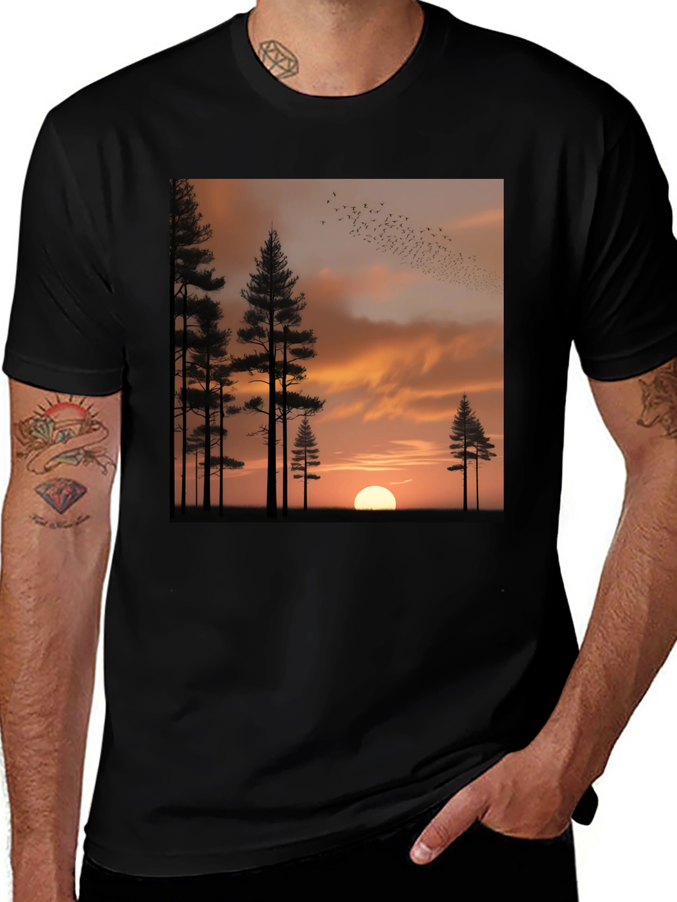 Sunset Forest Graphic Tee